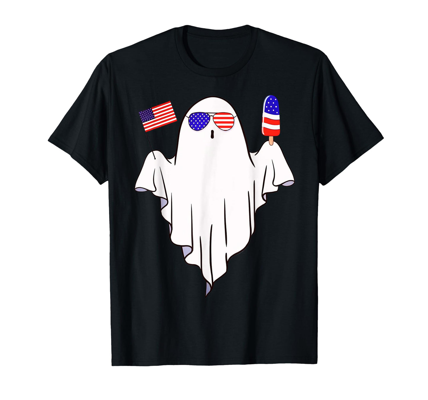 Funny Patriotic Ghost 4th Of July White Red And Boo T-Shirt