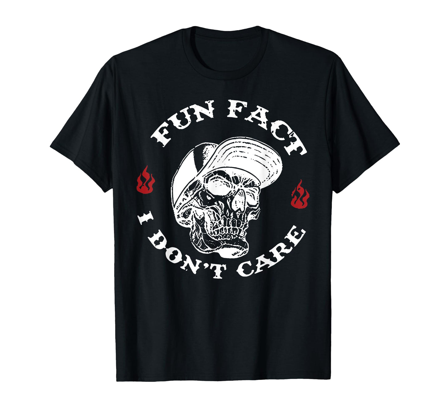 Fun Fact I Don't Care Funny Skeleton Sarcastic Adult Humor T-Shirt