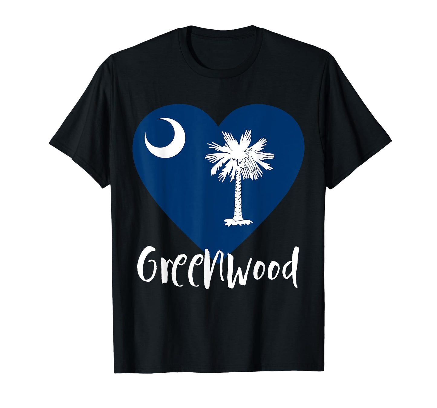 I Love Greenwood South Carolina City SC Flag Heart T-Shirt