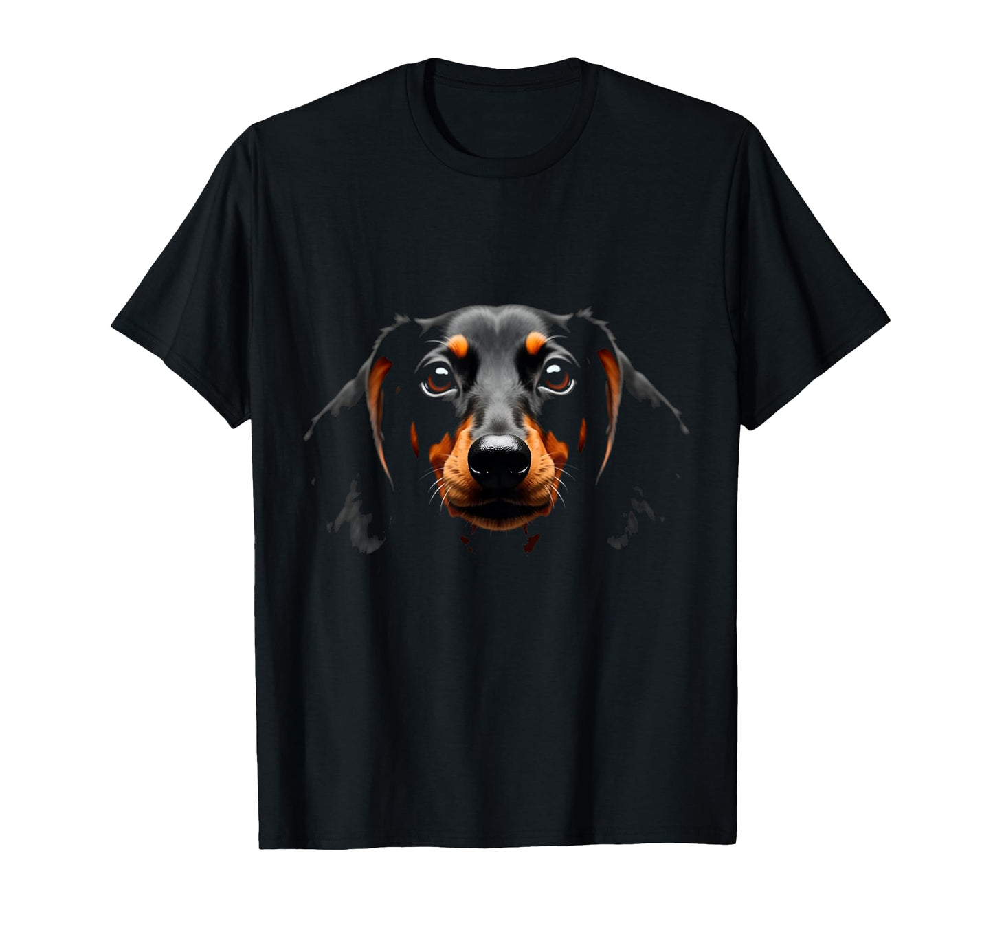 Black Dachshund Dog Wiener Face T-Shirt