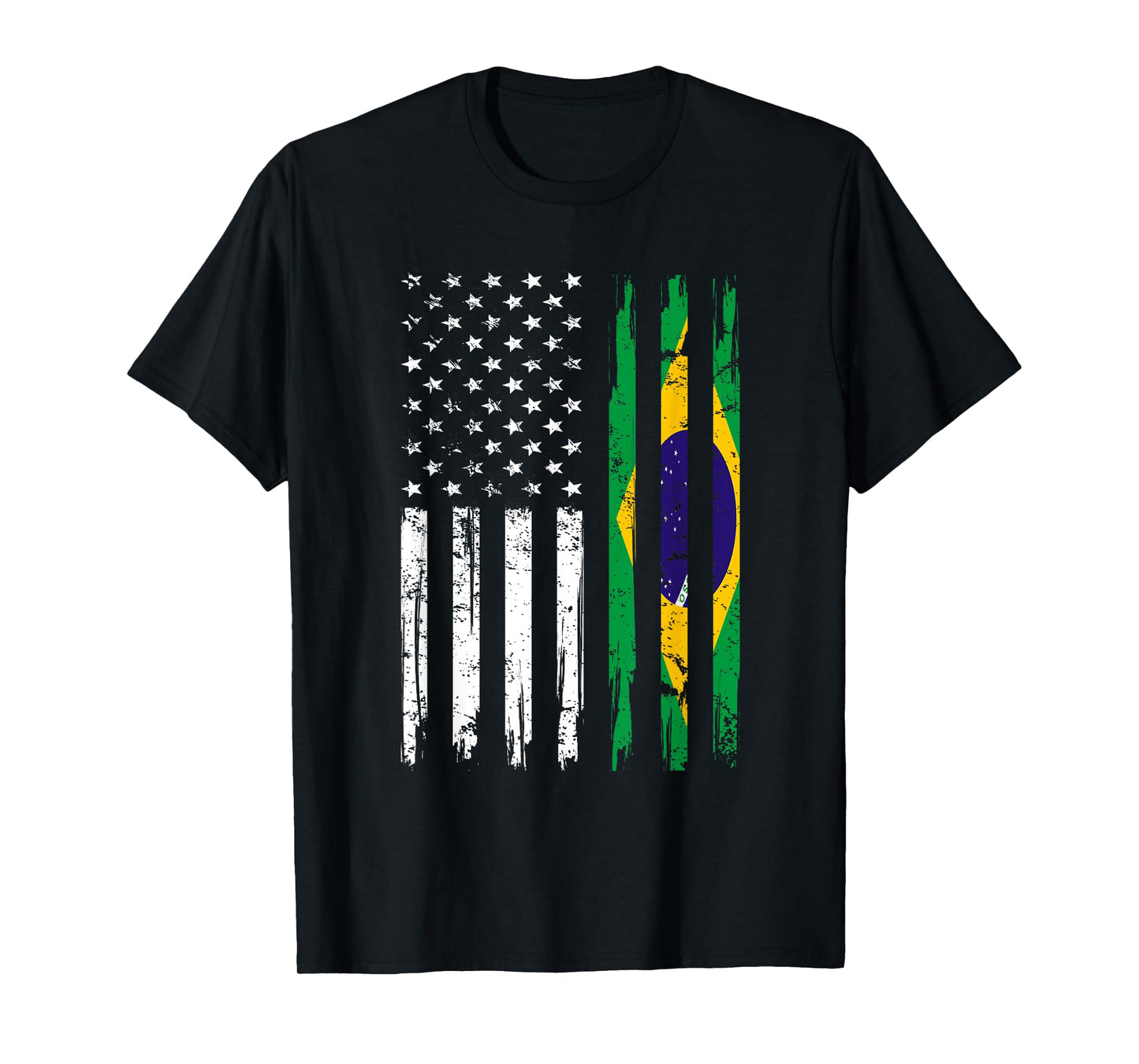 Half American And Brazilian America Brazil Flag Brasileira T-Shirt