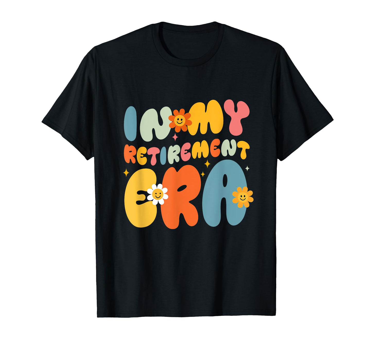 Retro Groovy In My Retirement Era Funny Retired 2025 Womens T-Shirt