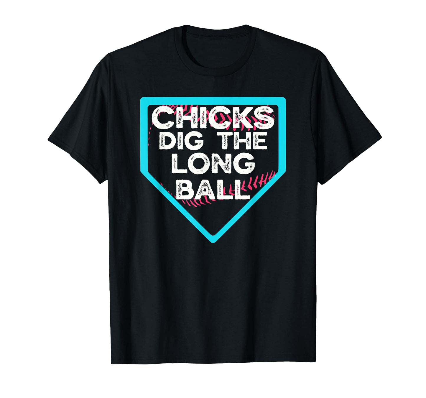 Funny Baseball Chicks Dig The Long Ball Home Plate Drip T-Shirt
