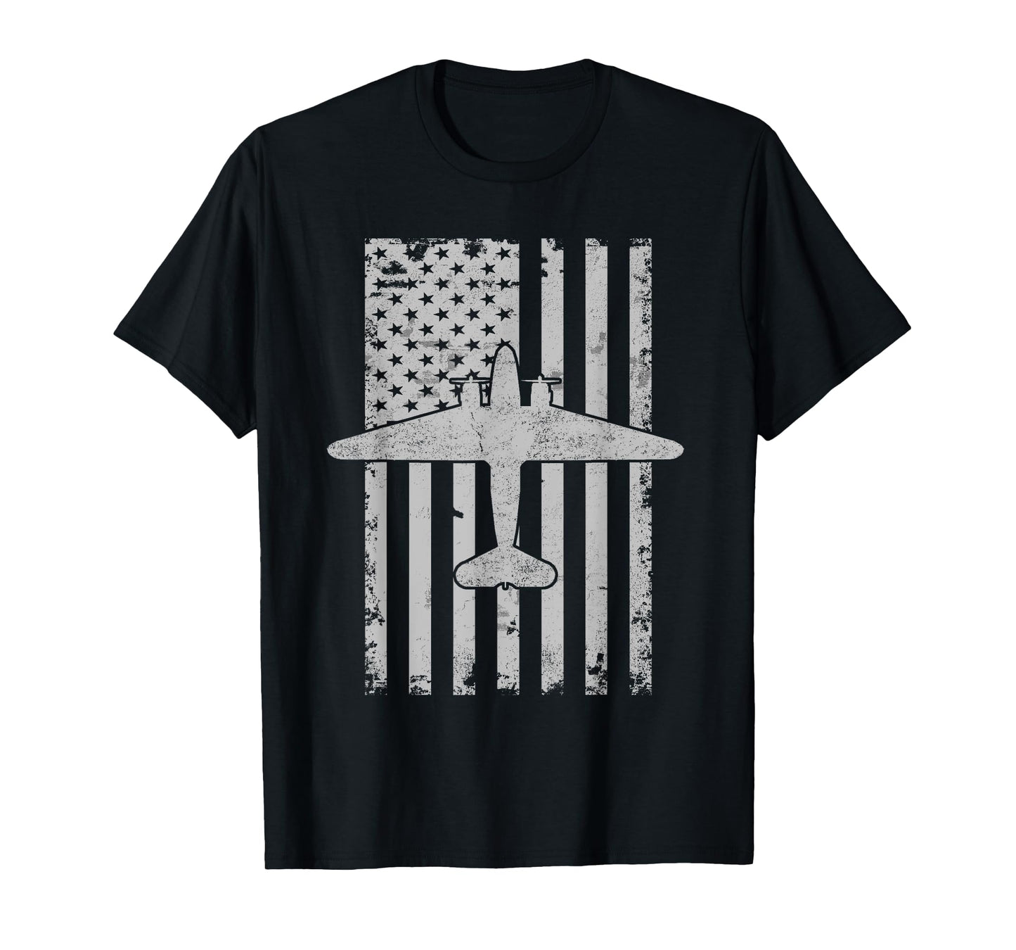 DC-3 Airplane Patriotic Flag Vintage Warbird Pilot T-Shirt Women Kids Men T-Shirt