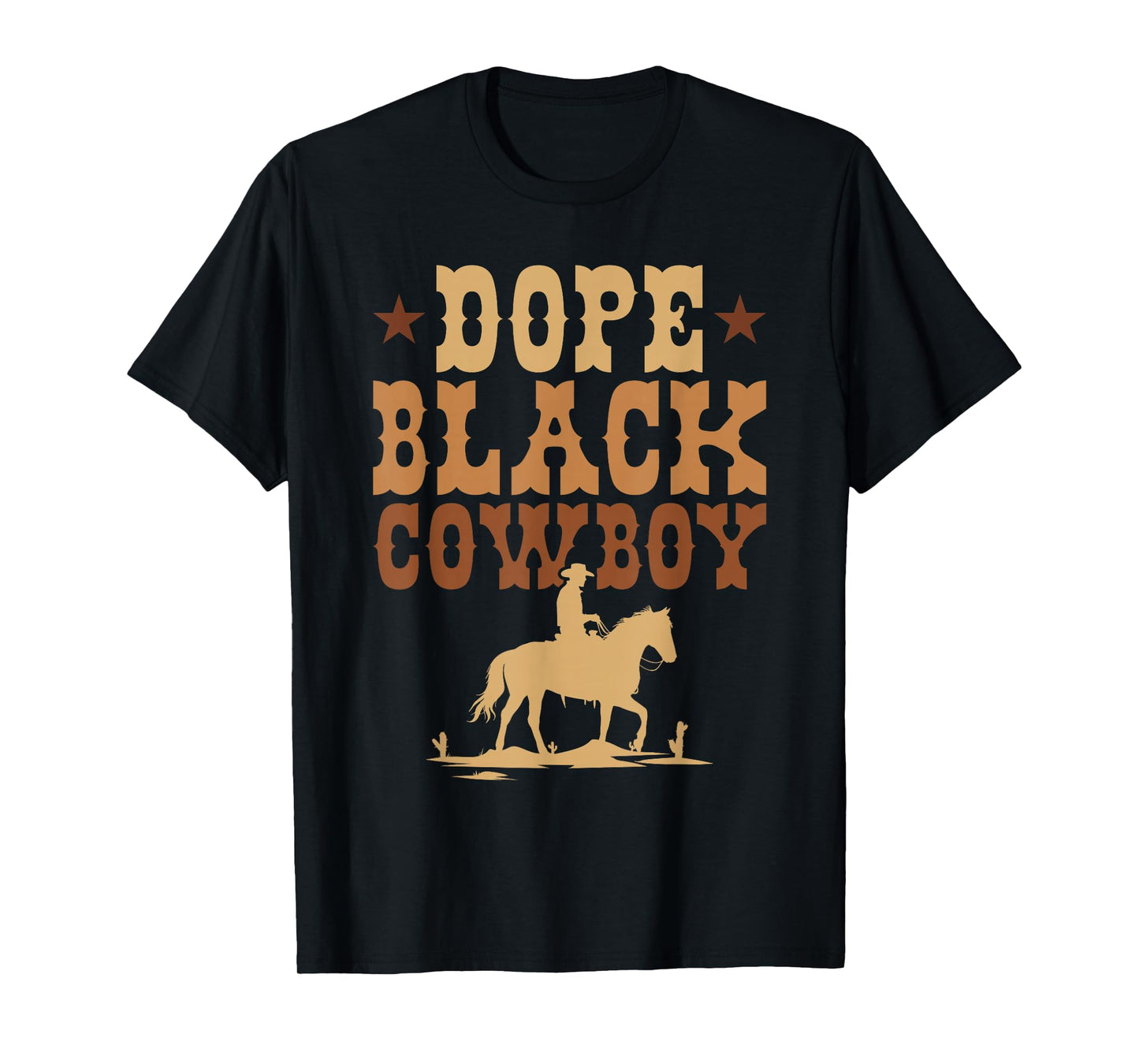 Dope Black Cowboy Melanin Black African Rodeo Cowboy T-Shirt