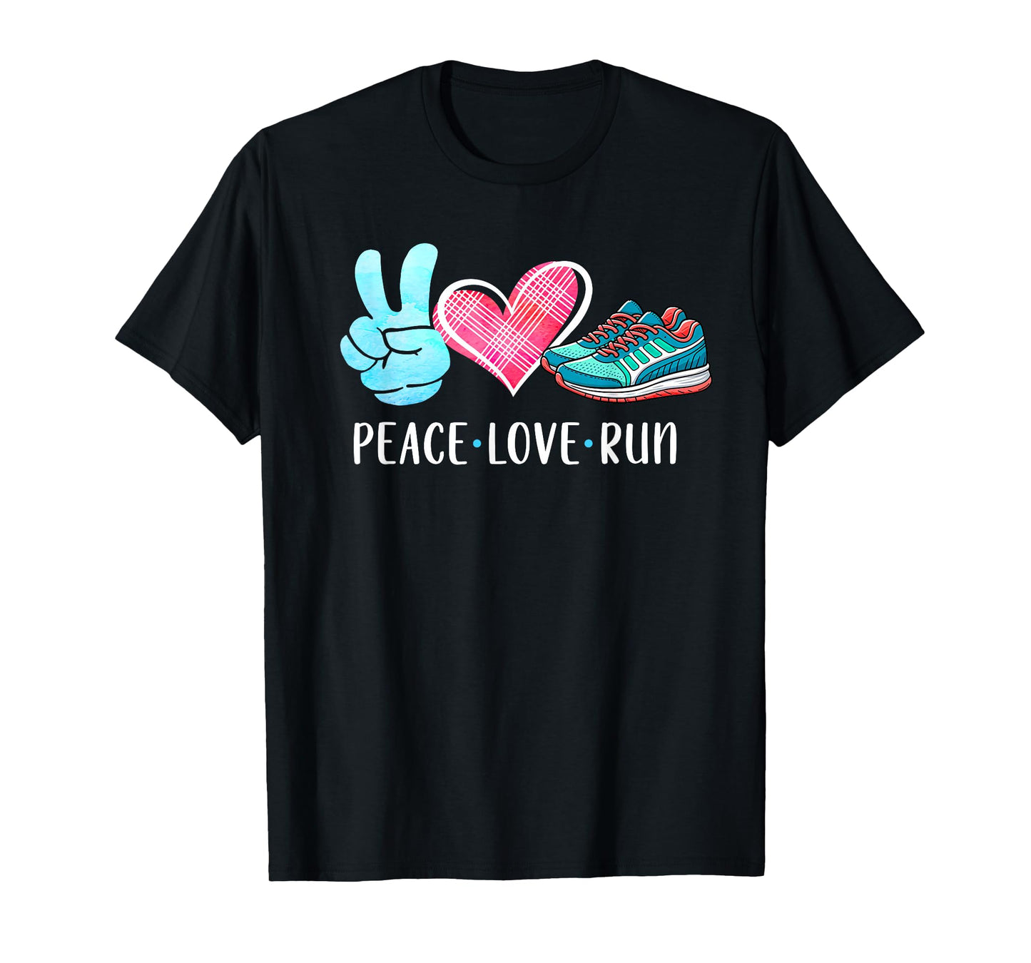 Running Lover Running Team Runner Athletic Peace Love Run T-Shirt