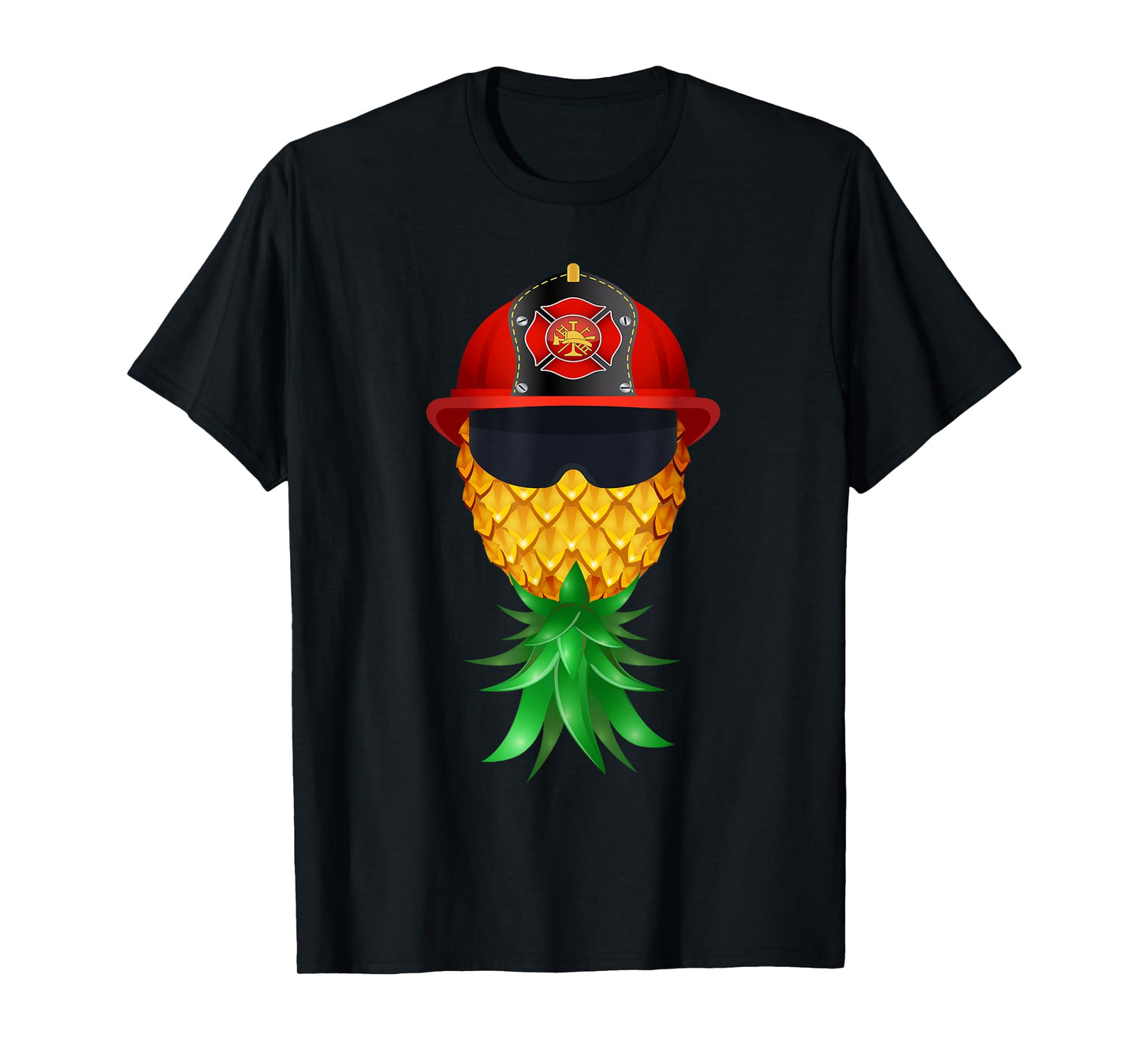 Swinger Upside Down Pineapple Firefighter Red Helmet T-Shirt
