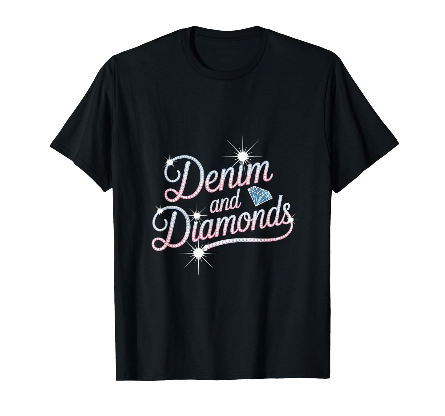 Denim And Diamonds Stylish Blue Denim T-Shirt