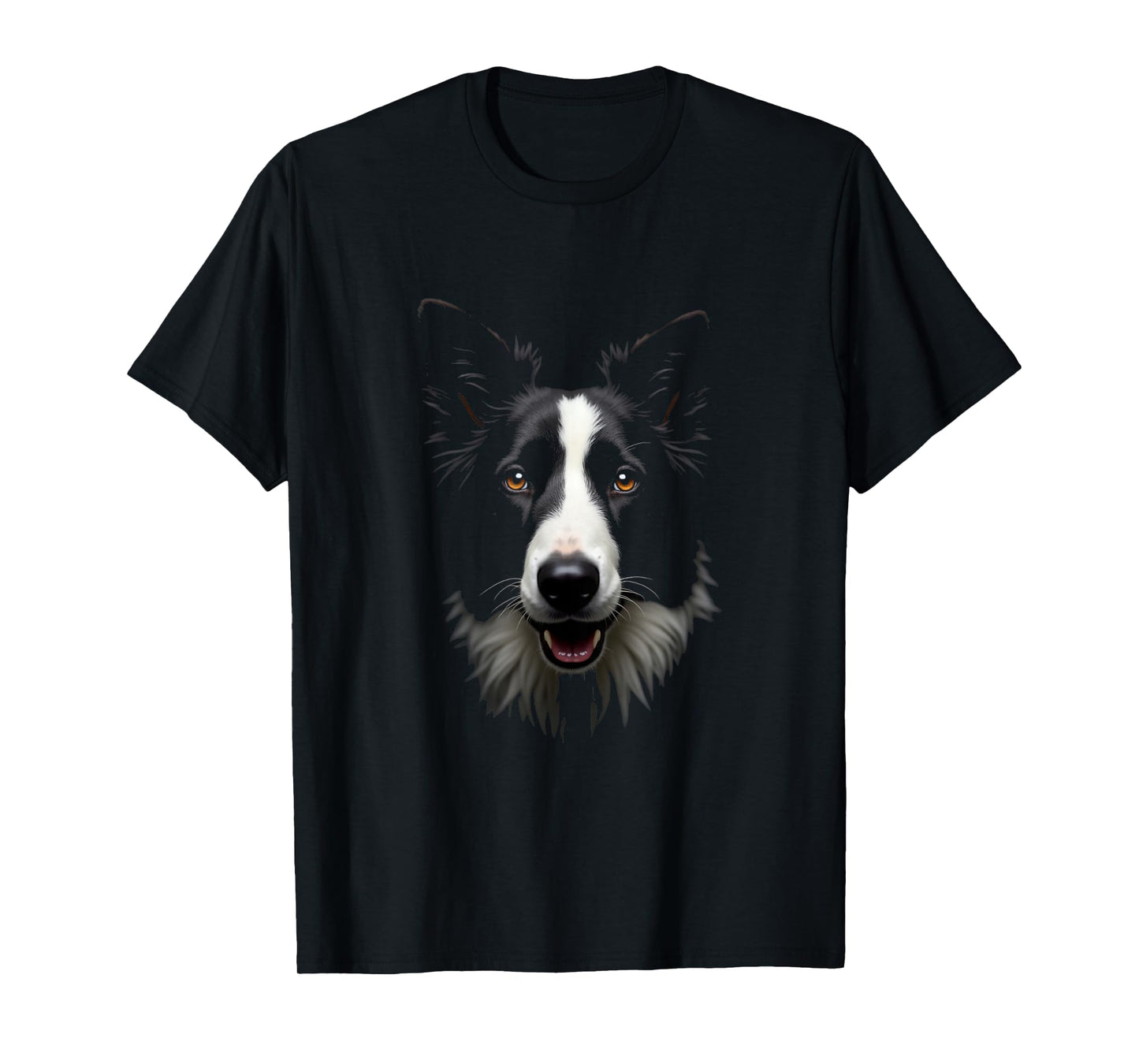 Black Border Collie Dog Collie Face T-Shirt