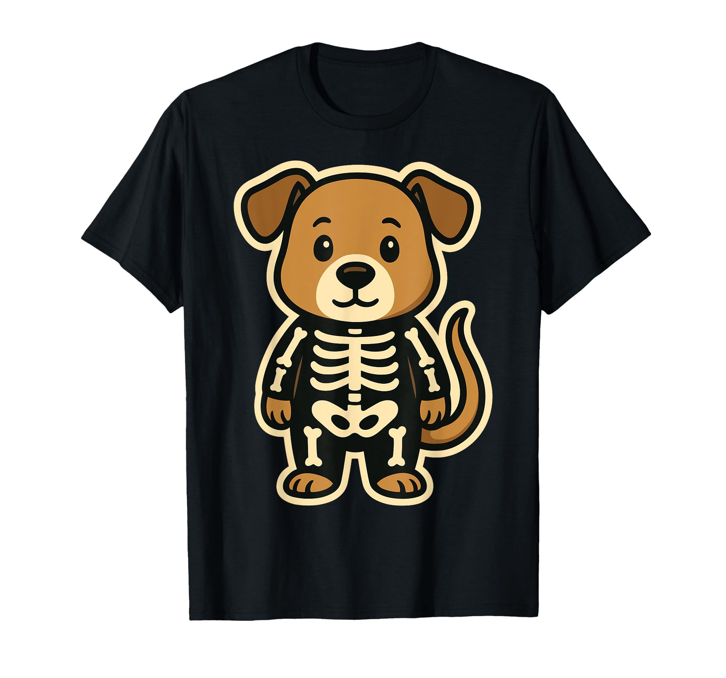 Funny Dog Skeleton Costume for Kids Boys Girls Halloween T-Shirt