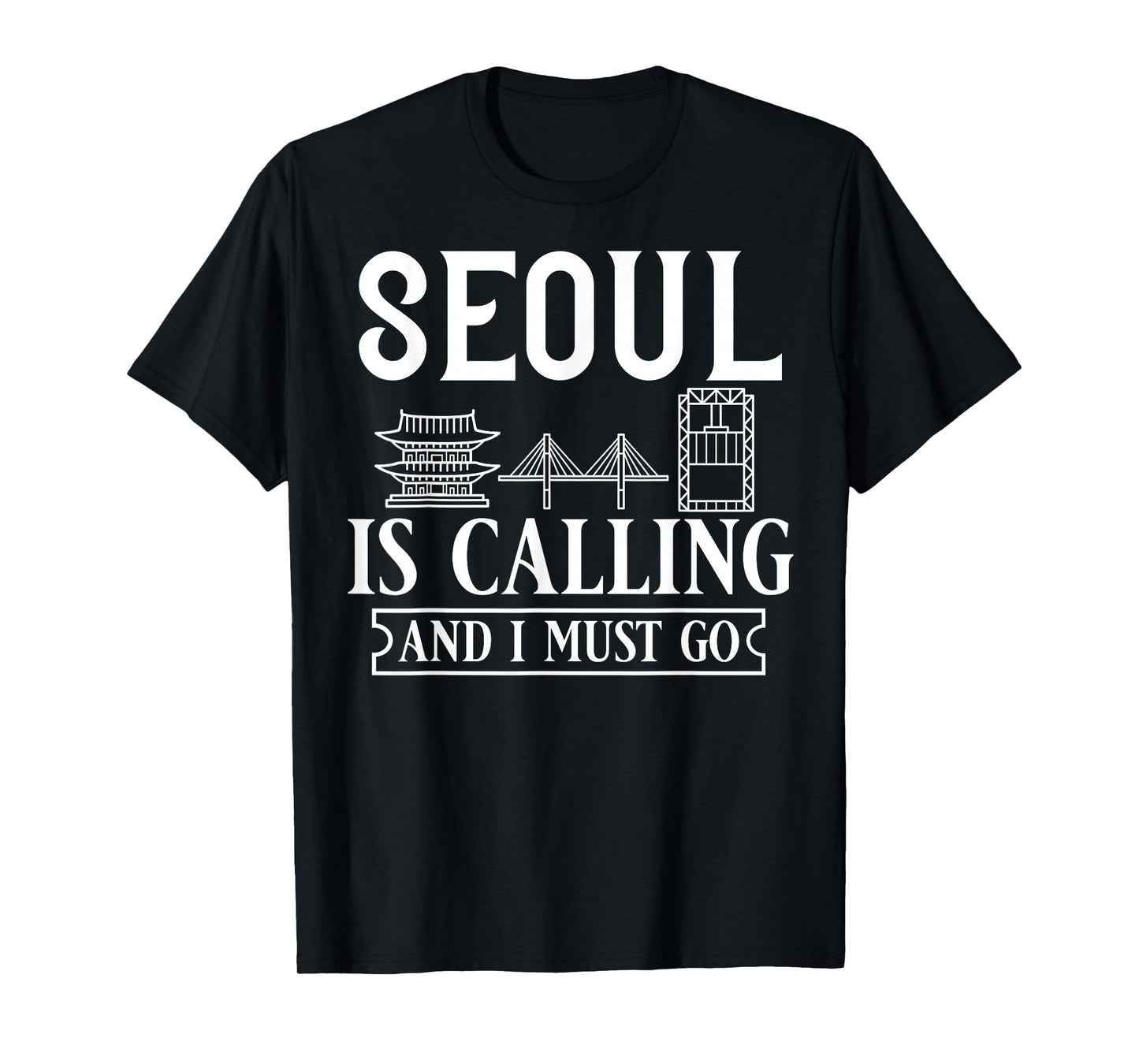 Seoul South Korea City Skyline Map Travel T-Shirt
