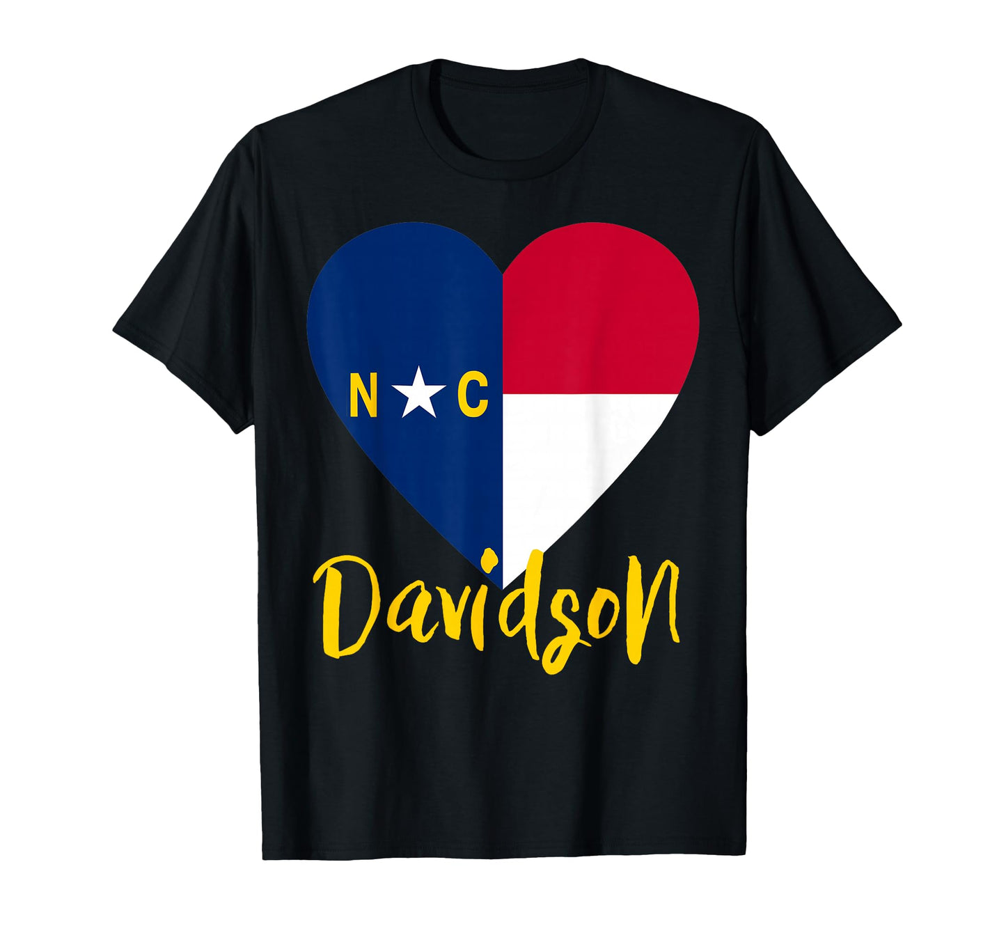 I Love Davidson North Carolina City NC Flag Heart T-Shirt