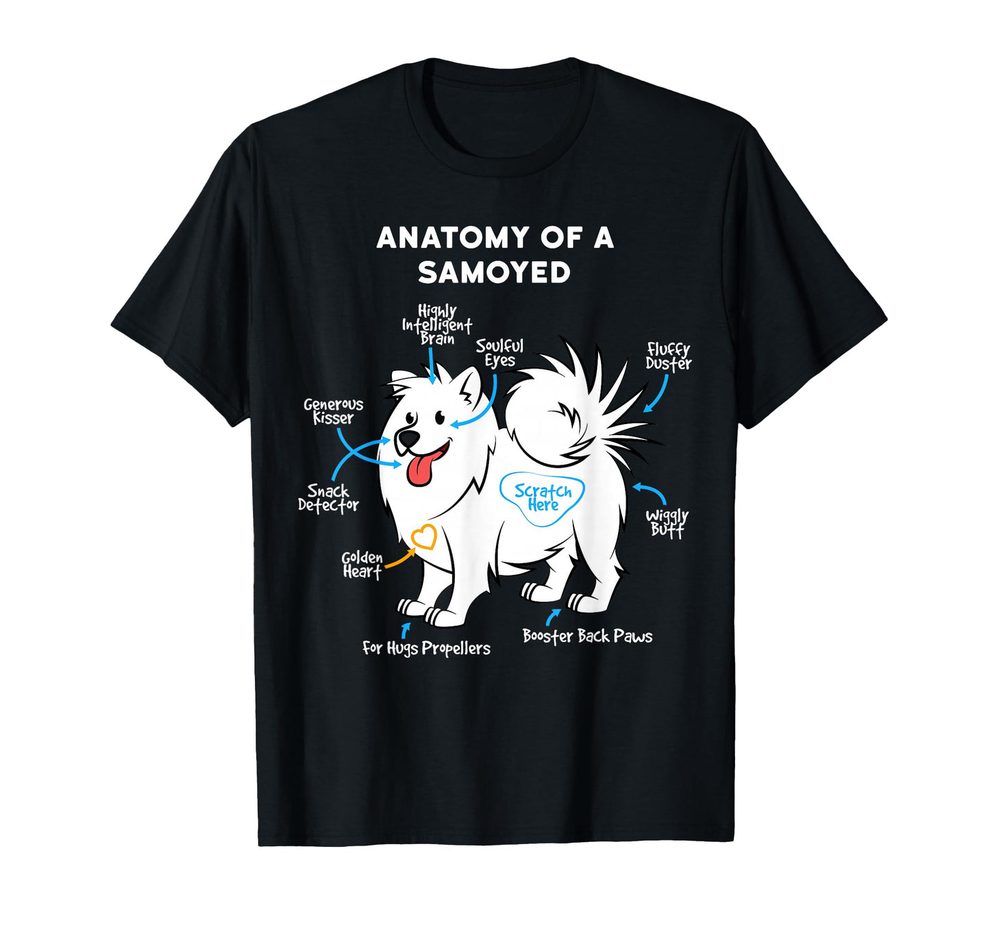 Anatomy of A Samoyed Funny Dog Master Mistress T-Shirt