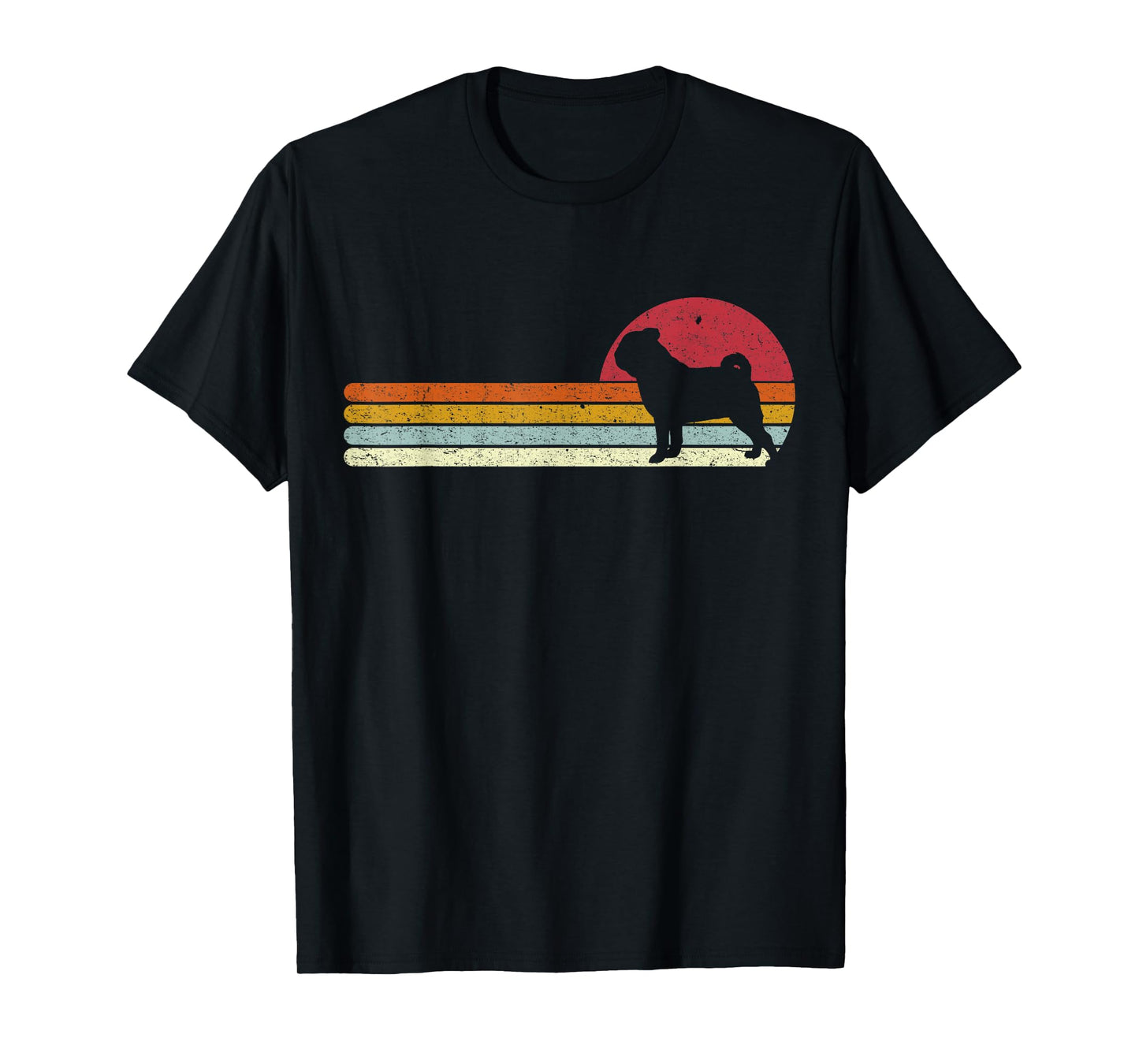 Sunset Pug Distressed Mops Carlino Carlino for Dog Owners T-Shirt