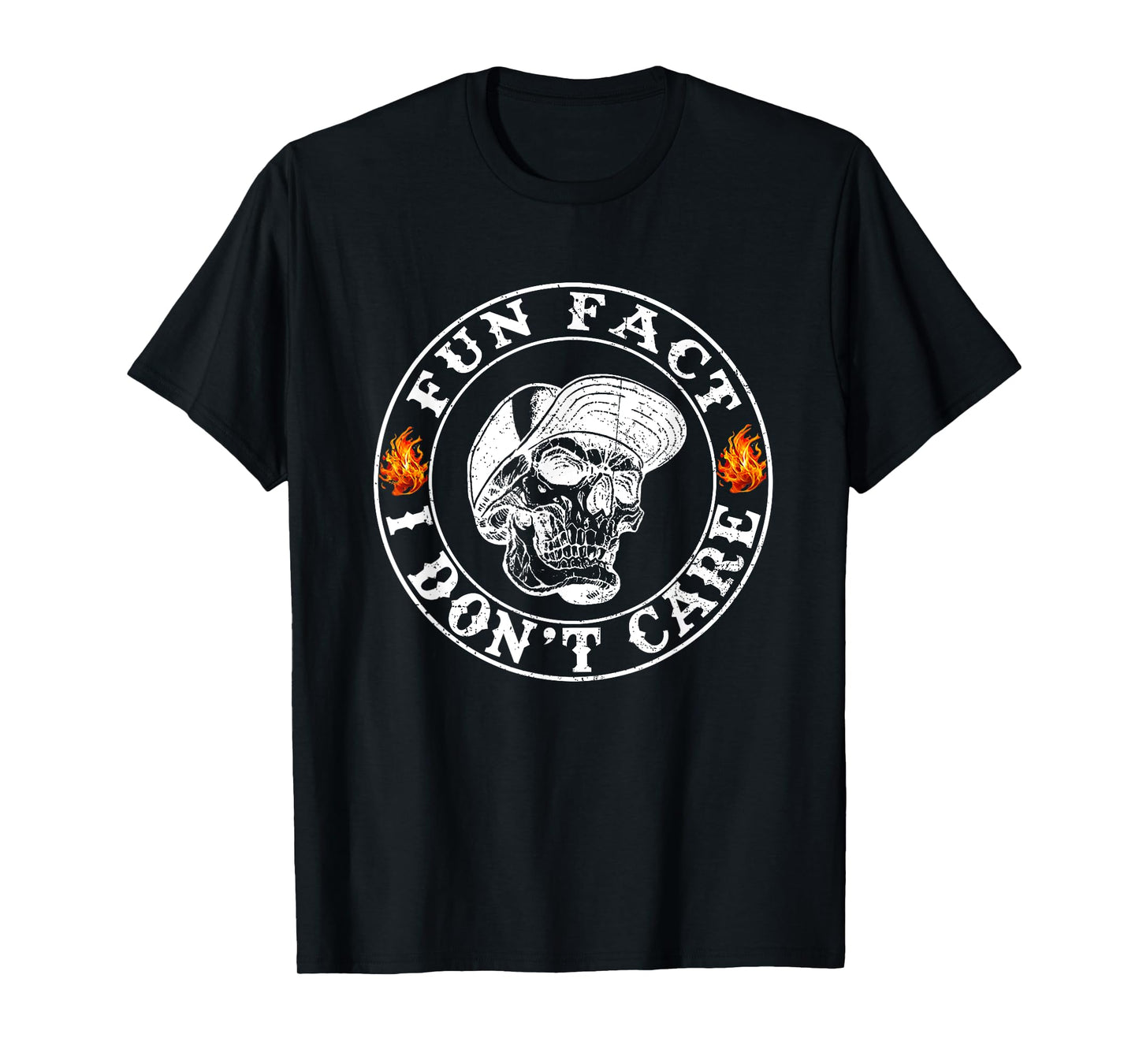 Fun Fact I Don't Care Funny Skeleton Sarcastic Adult Humor T-Shirt