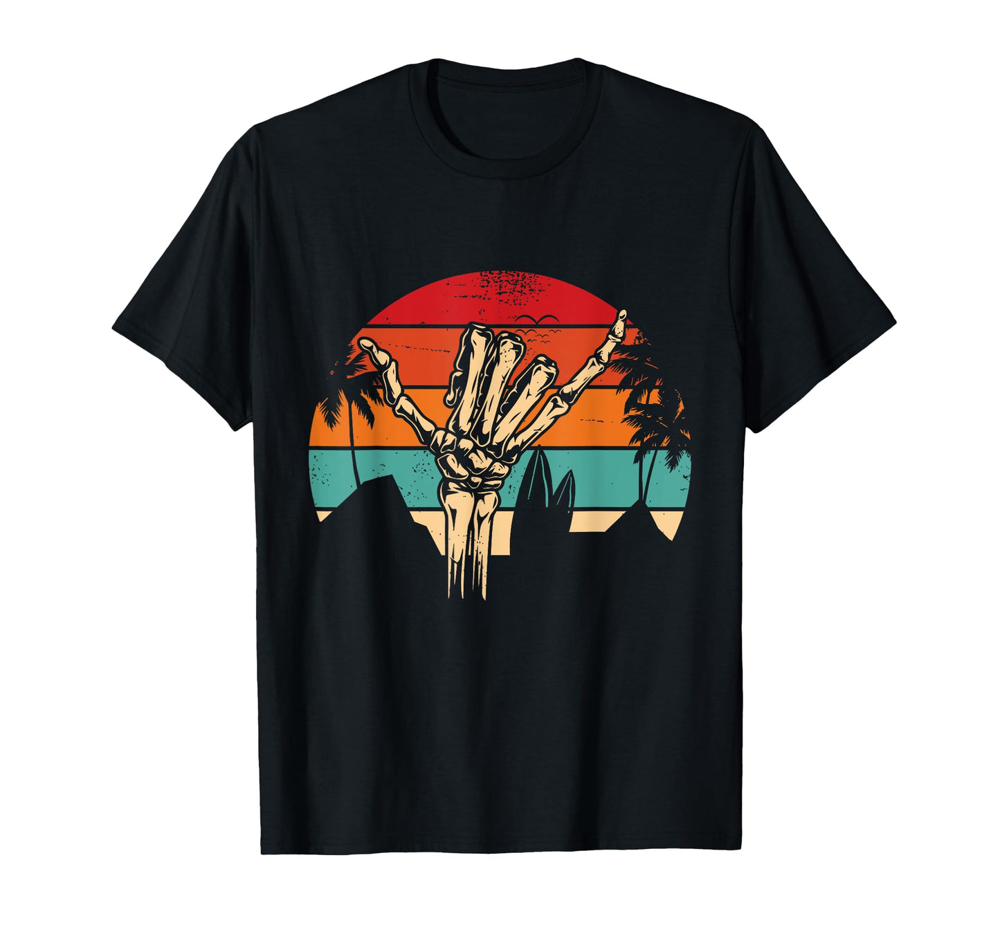 Shaka Sign Vintage Skeleton Hand - Surfing & Surf T-Shirt