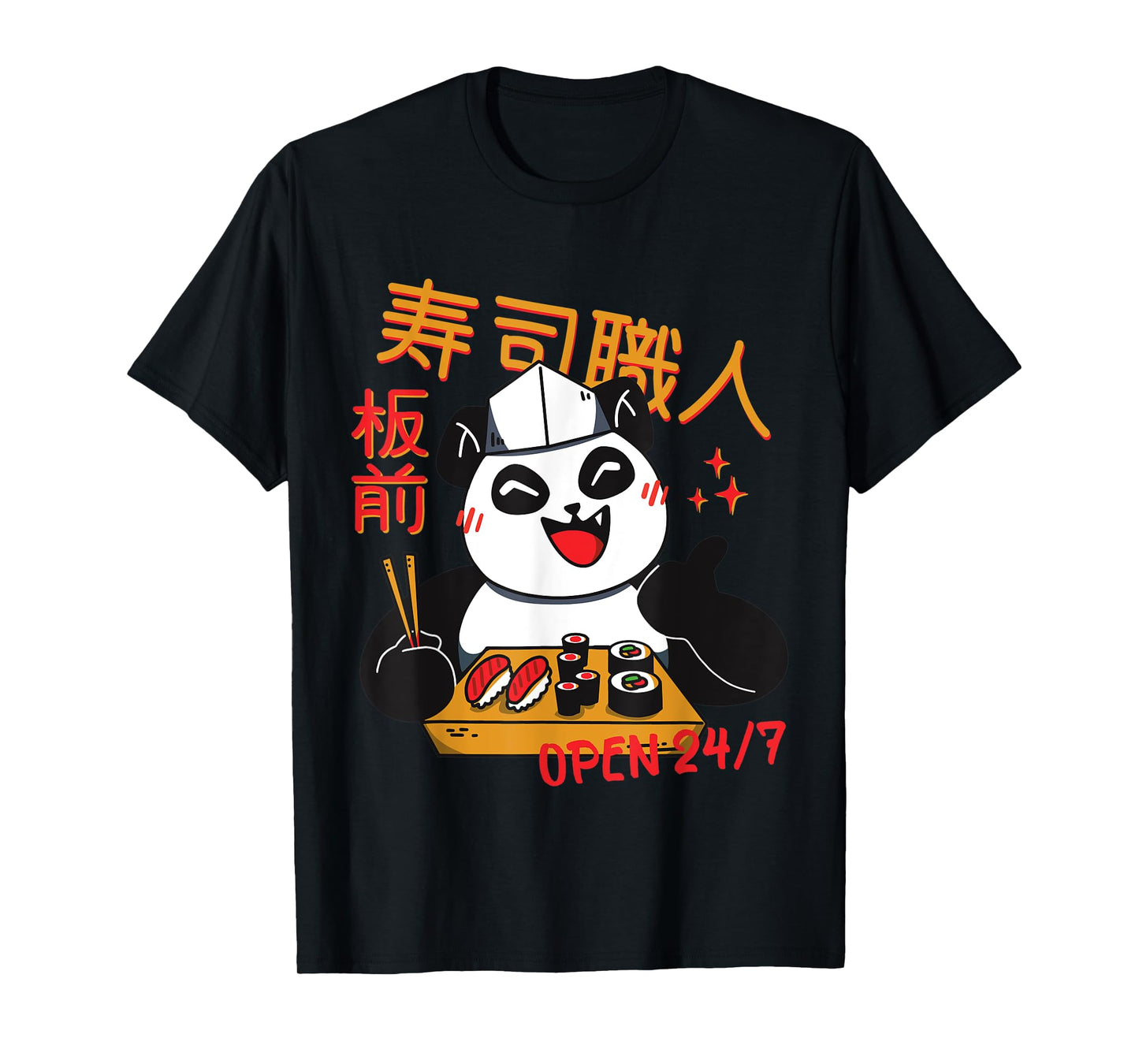 Sushi Chef Panda Kawaii Maki Manga Zoo Children T-Shirt