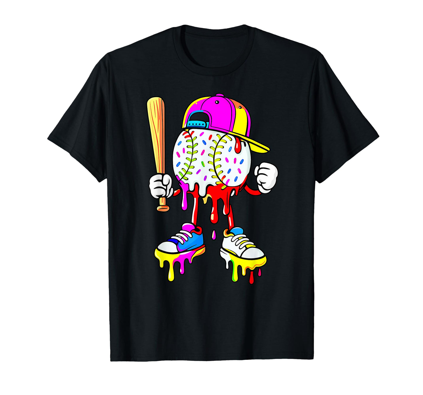 Funny Football Drip for Boys Kids Youth Dripping Ice Cream T-Shirt