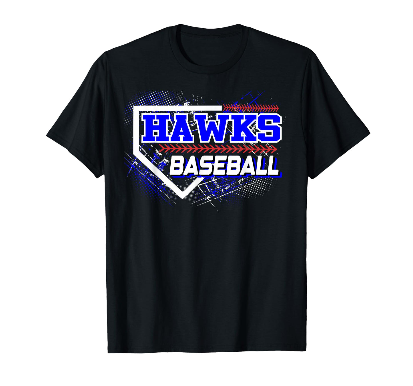 Hawks Baseball Home Plate Blue Hawk Pride Baseball Mom T-Shirt