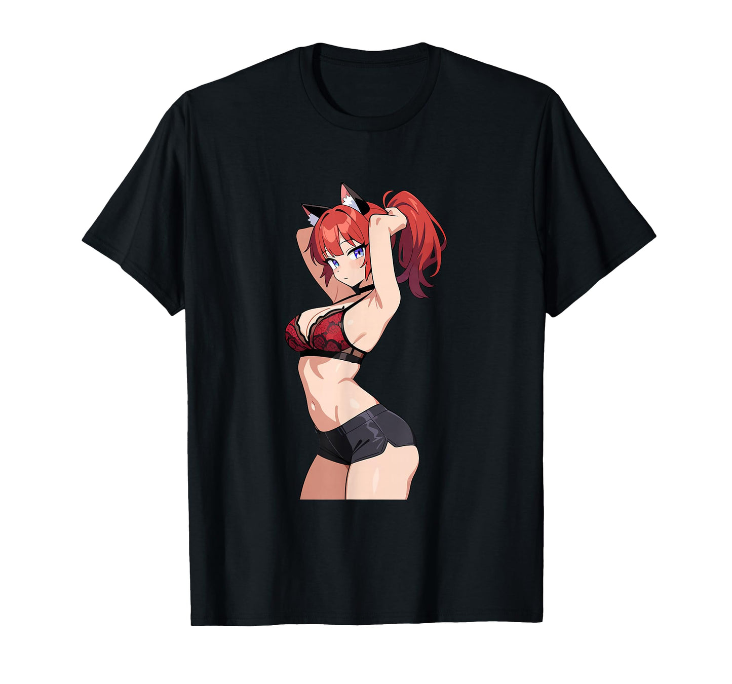Waifu Sexy Anime Girl Hot Neko Cat Girl Japanese Style T-Shirt