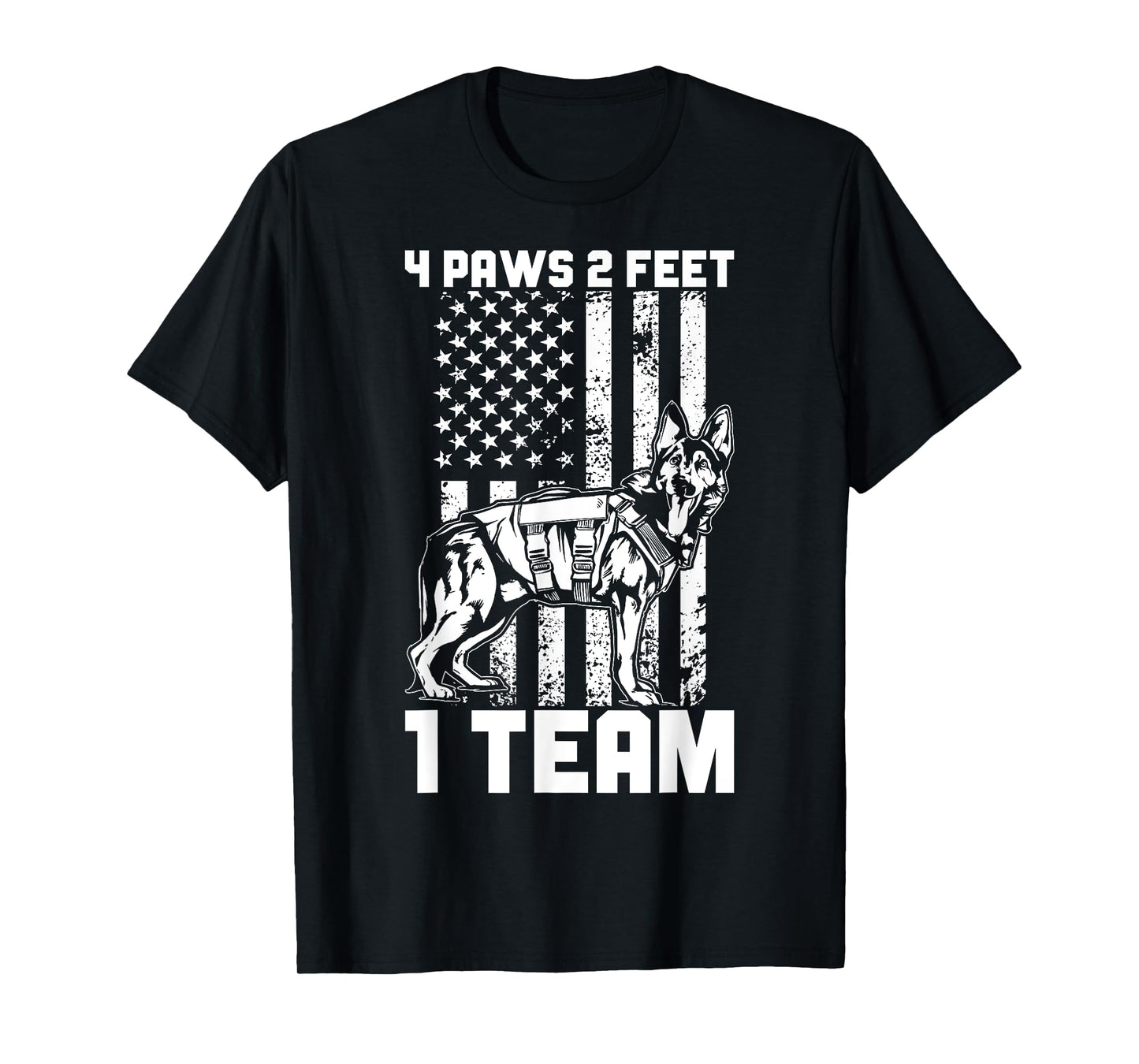 Funny K9 Police Officer 4 Paws 2 Feet 1 Team K9 Police Dog T-Shirt for Men Women