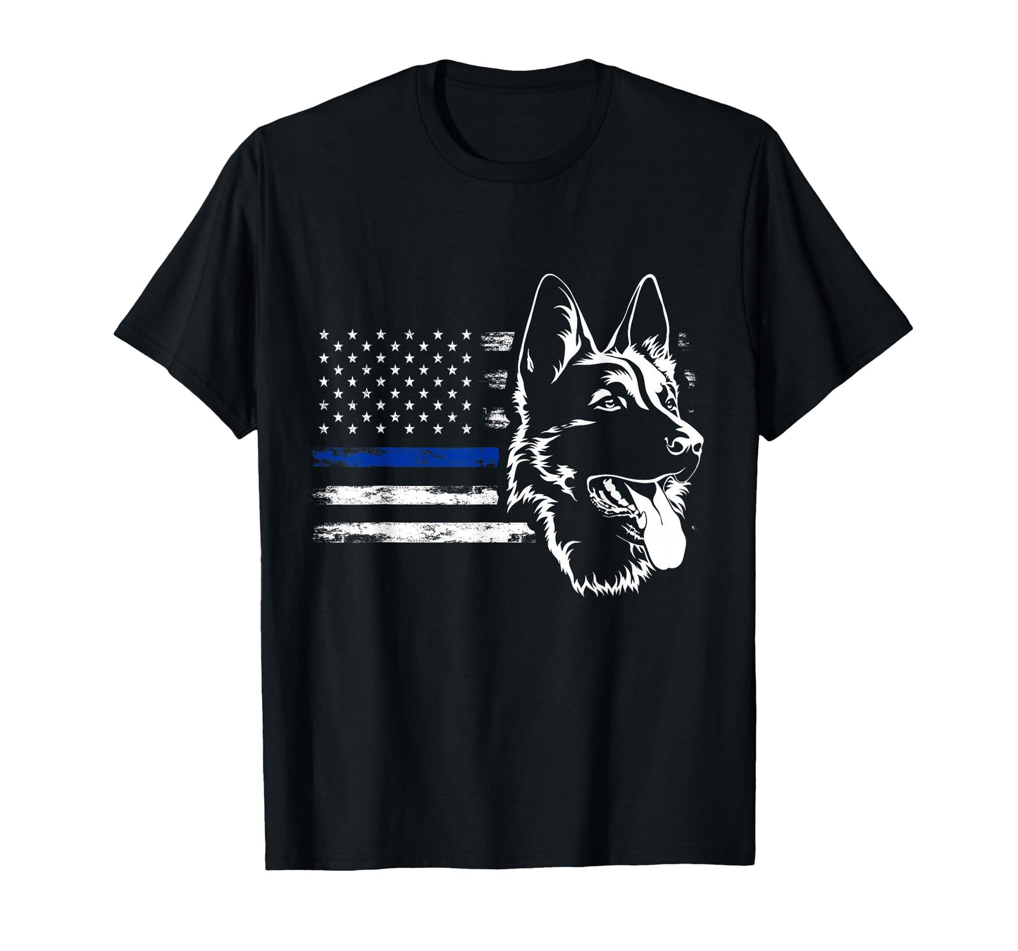 US Flag German Shepherd Police T-Shirt
