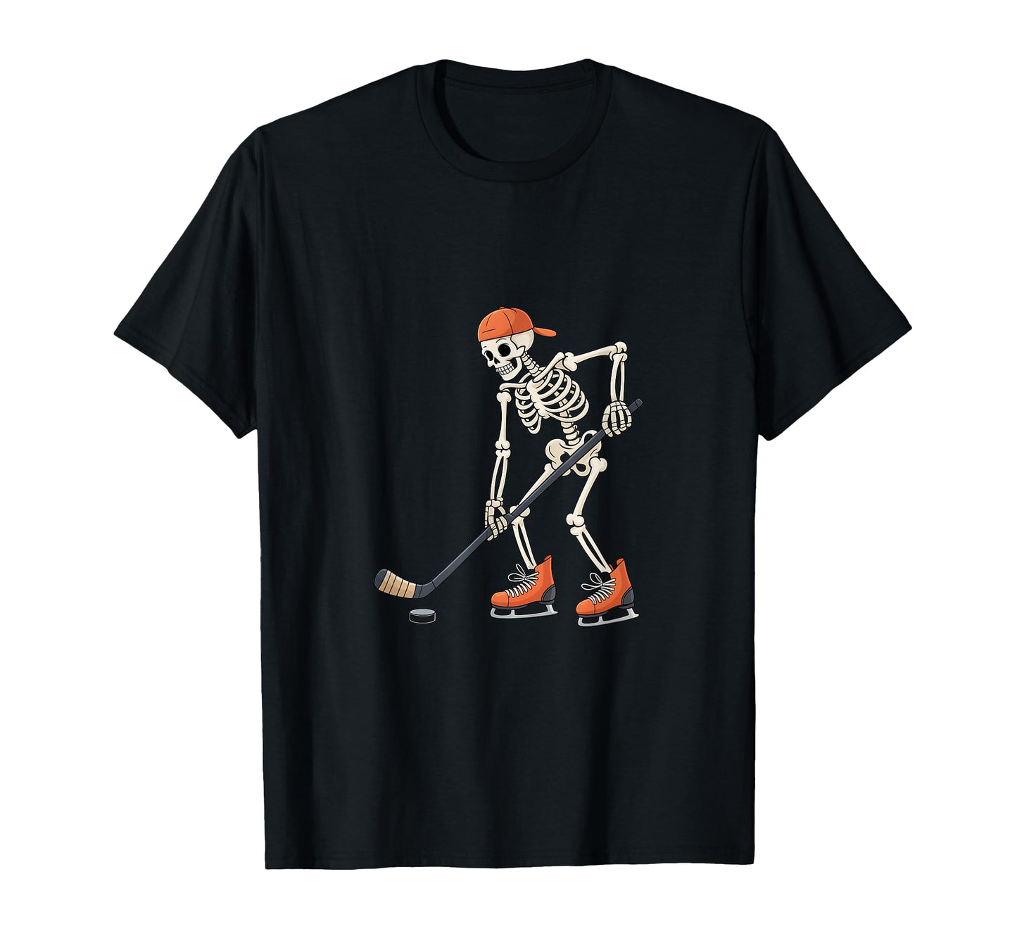 Skeleton Ice Hockey Men Boys Kids Halloween Costume T-Shirt
