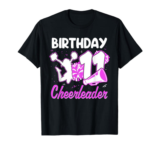 11th Birthday Cheerleader Girl 11 Years Old Cheerleading T-Shirt
