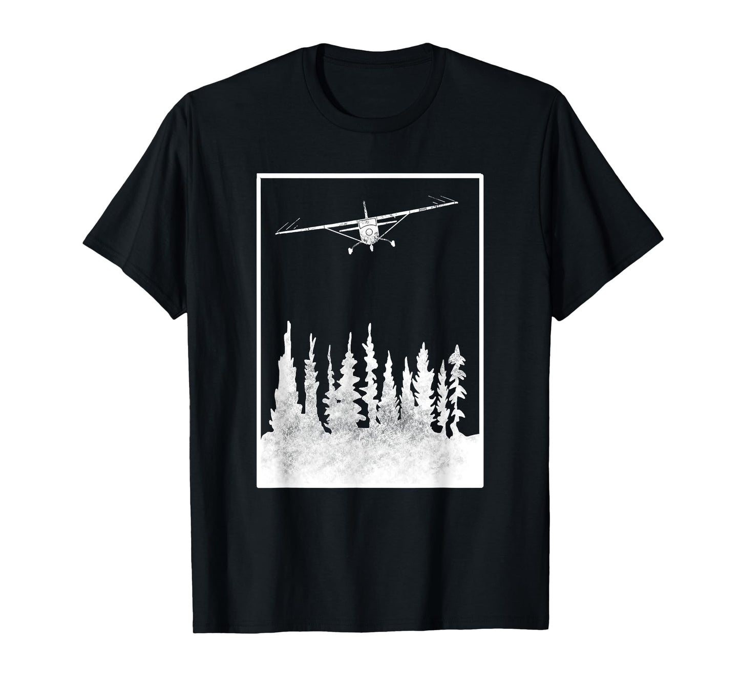 Airplane Graphic C172 over Trees - Pilot Present - Aviation T-Shirt