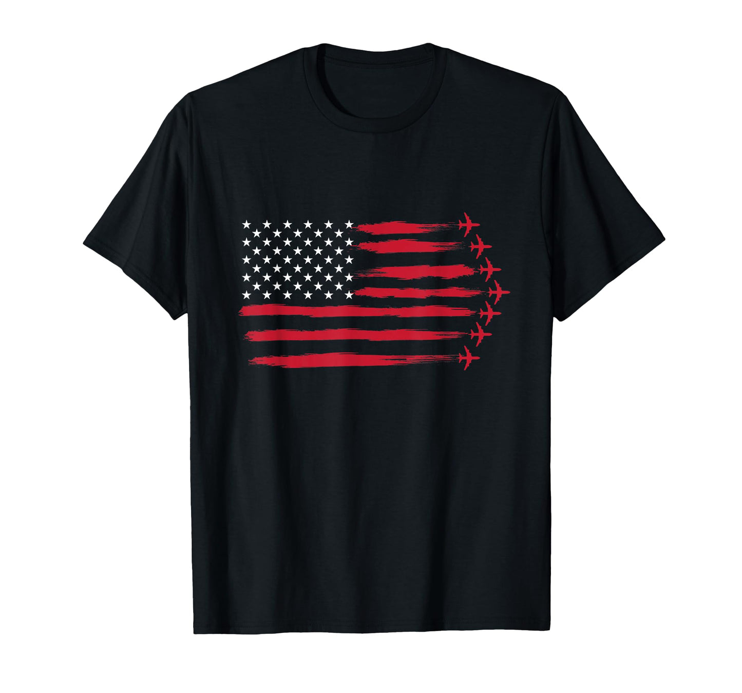 US Flag Airplanes - Airline Pilot Aviation Aircraft Lover T-Shirt