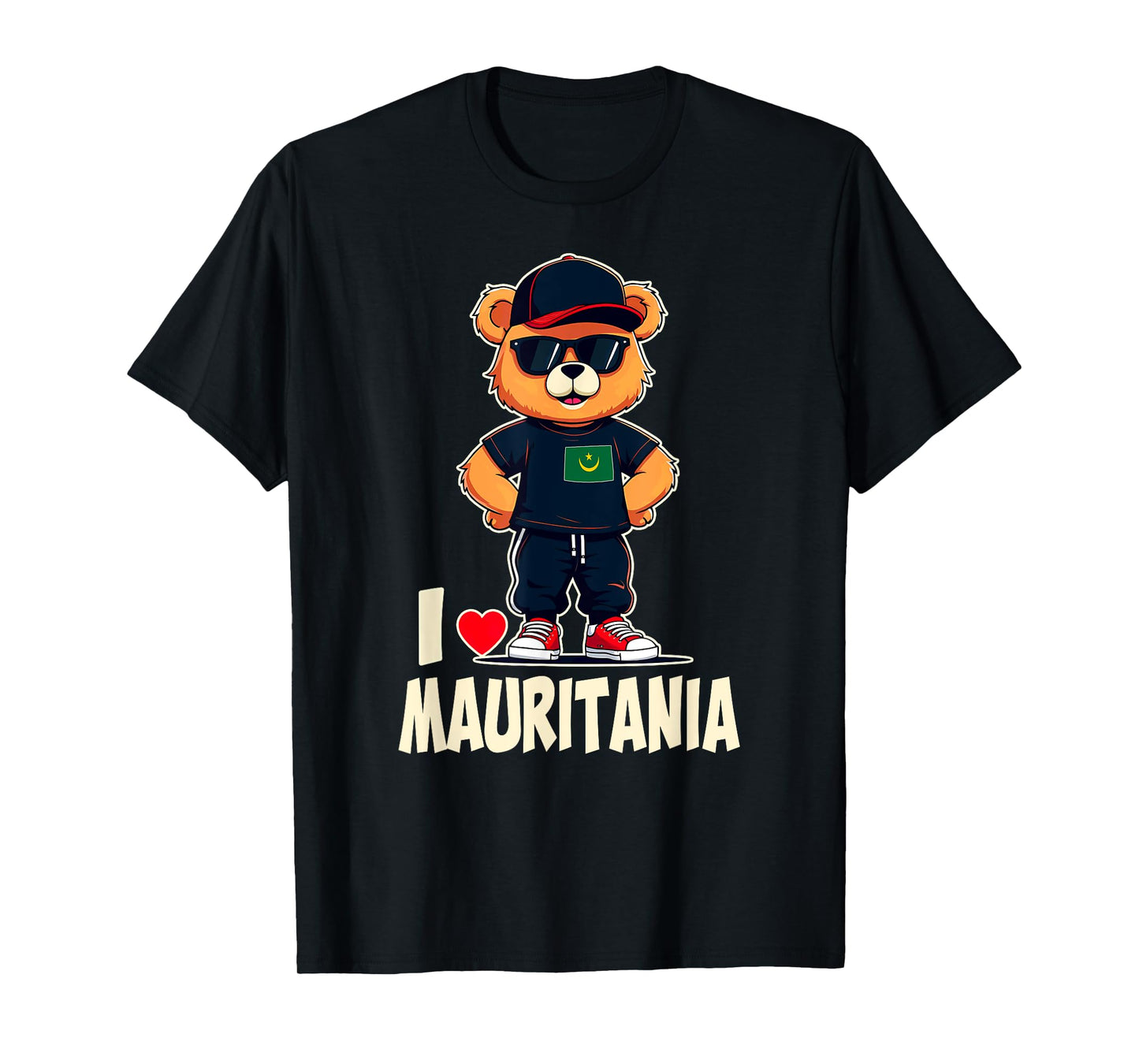 Mauritanian Flag Teddy Bear I Love Mauritania T-Shirt