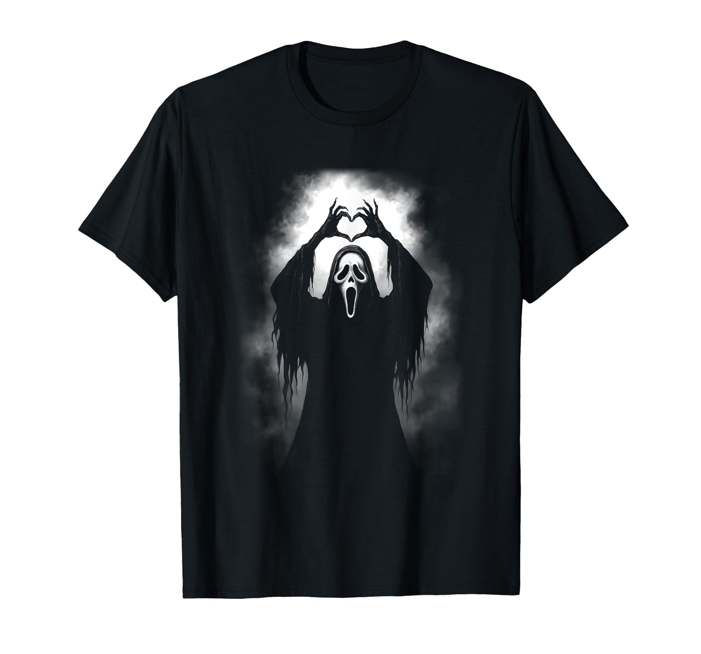 Scary Face Horror Creepy Ghost Heart Hands Halloween Spooky T-Shirt