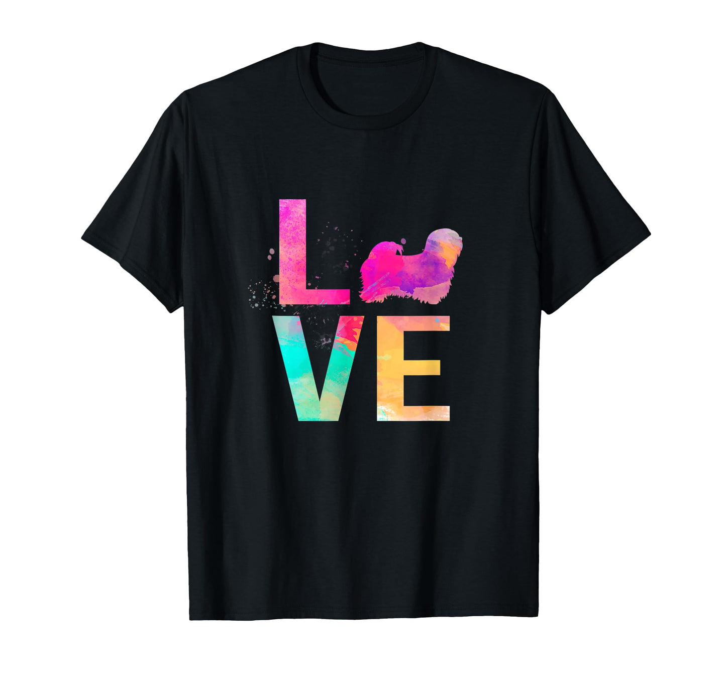 Colorful Lhasa Apso Dog Mom Gifts Lhasa Apso Men Women Kids T-Shirt