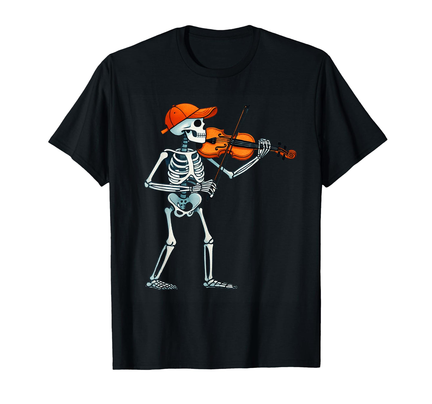 Skeleton Violinist Halloween Costume Violin Men Boys Kids T-Shirt