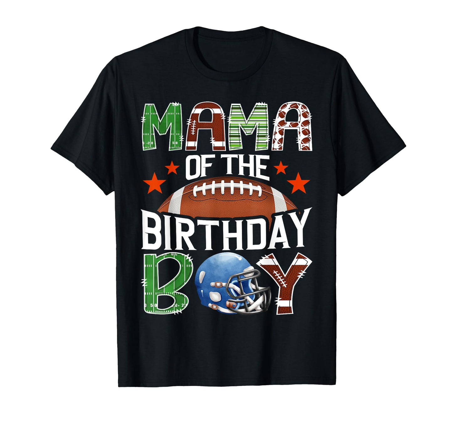 Mama Of The Birthday Boy Football 1St Year Down Birthday T-Shirt