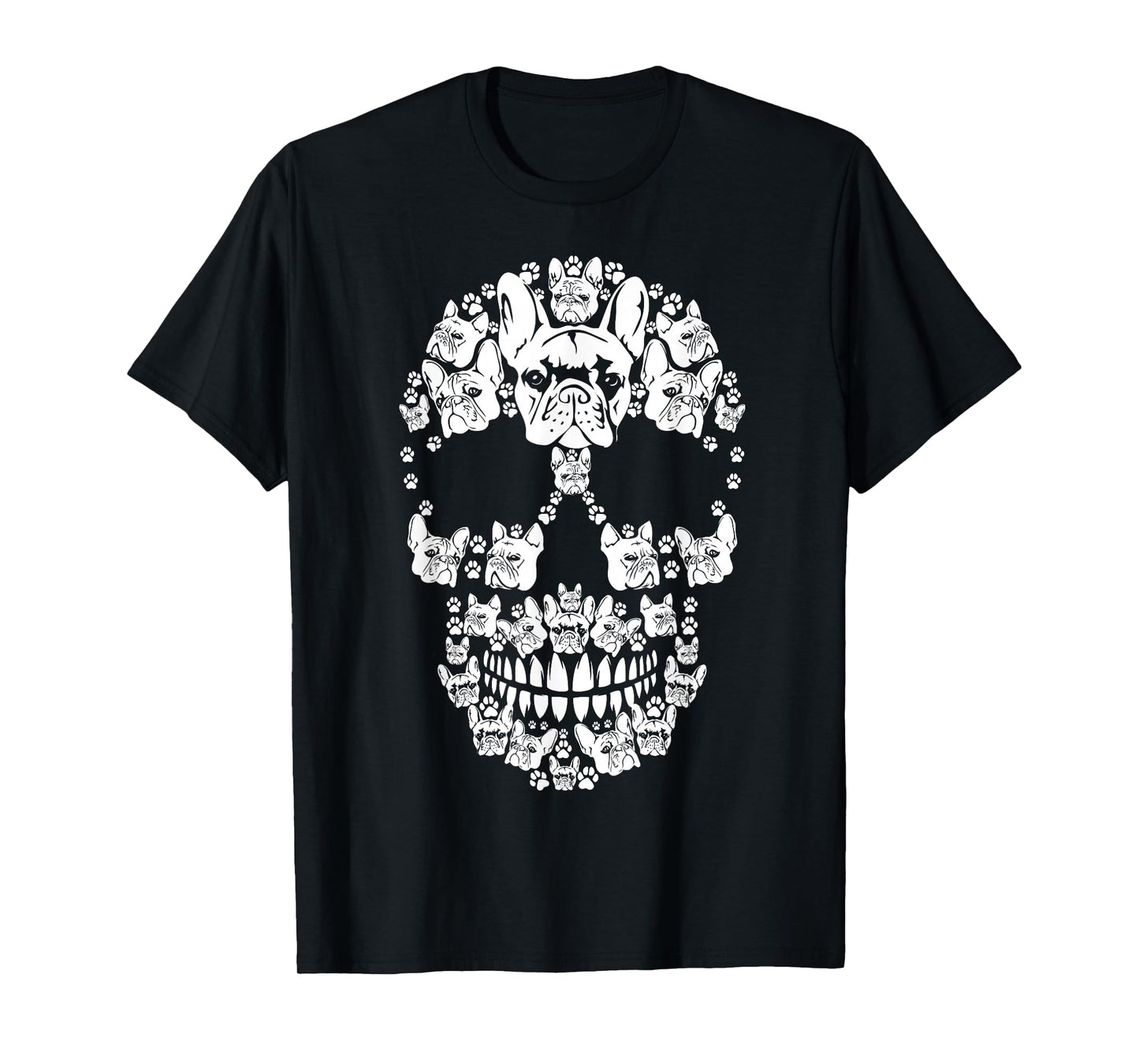 Skull French Bulldog Skeleton Halloween Costume Scary T-Shirt