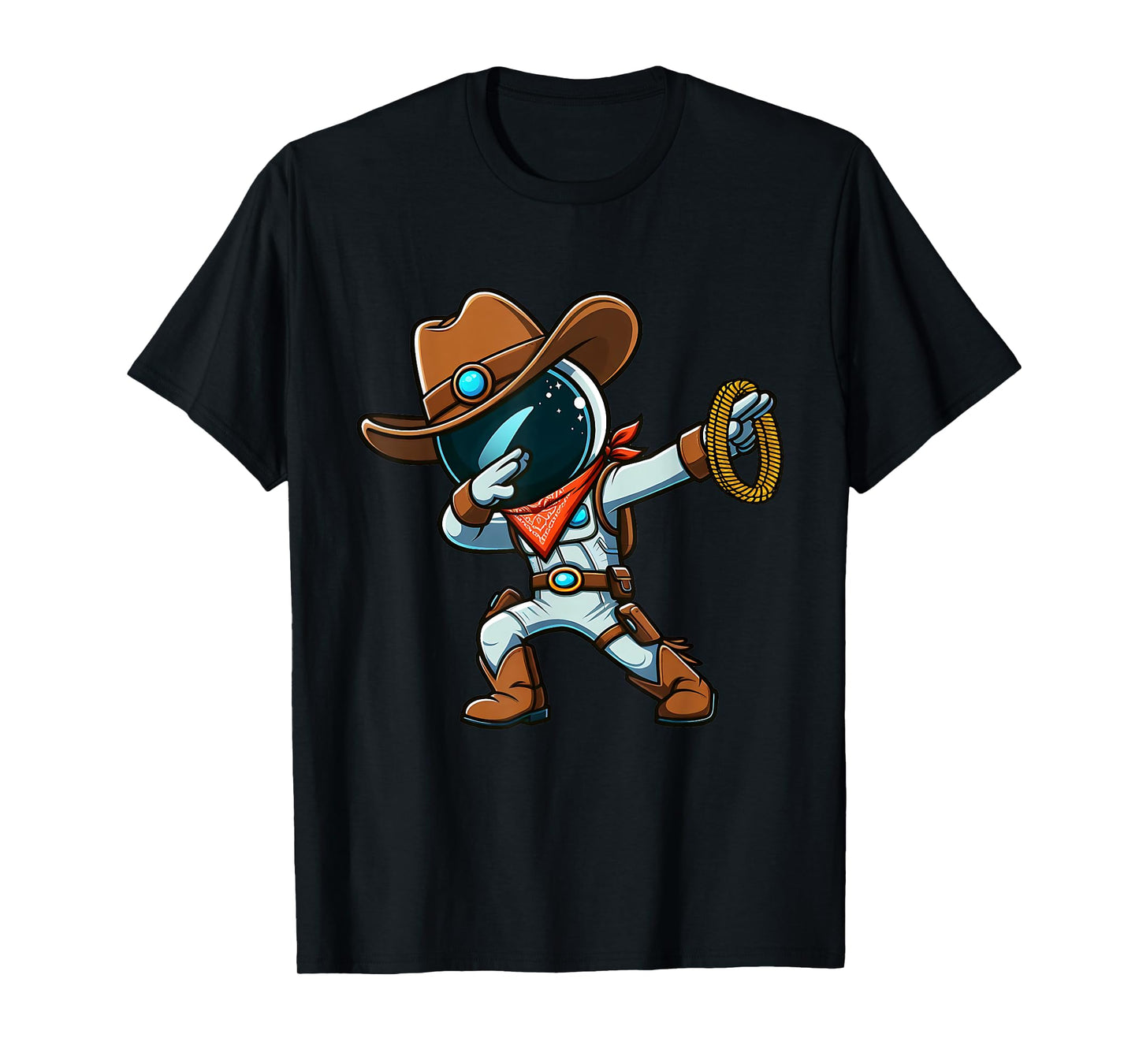Dabbing Boys Astronaut Cowboy Space Halloween T-Shirt