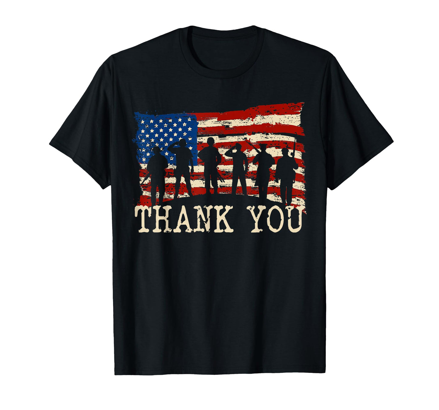 American Flag Thank you Veterans Proud Veteran T-Shirt