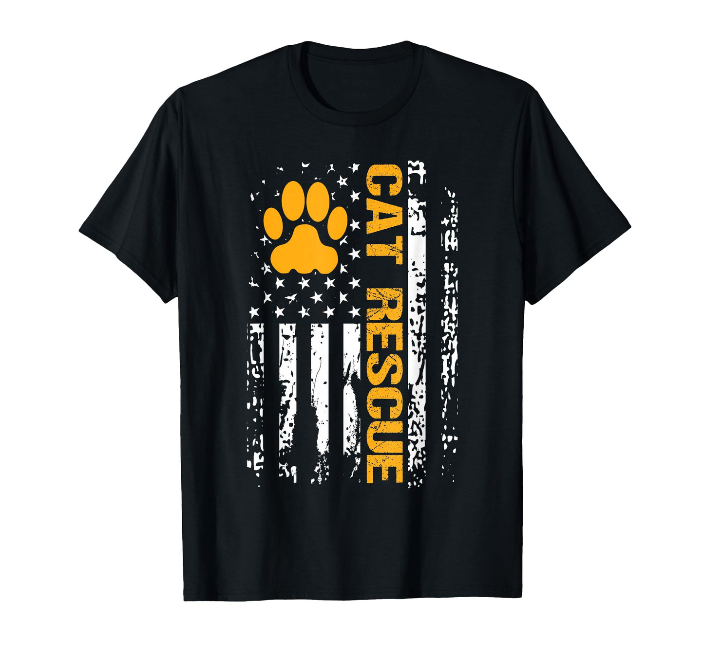 Cat Rescue Shirt American Flag Cat Shelter Cat Adoption Gift T-Shirt