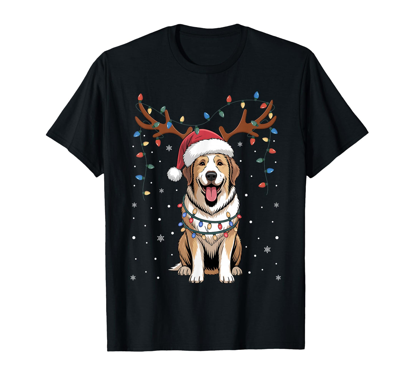 Christmas Great Pyrenees Dog Santa Reindeer Xmas Pet Dogs T-Shirt