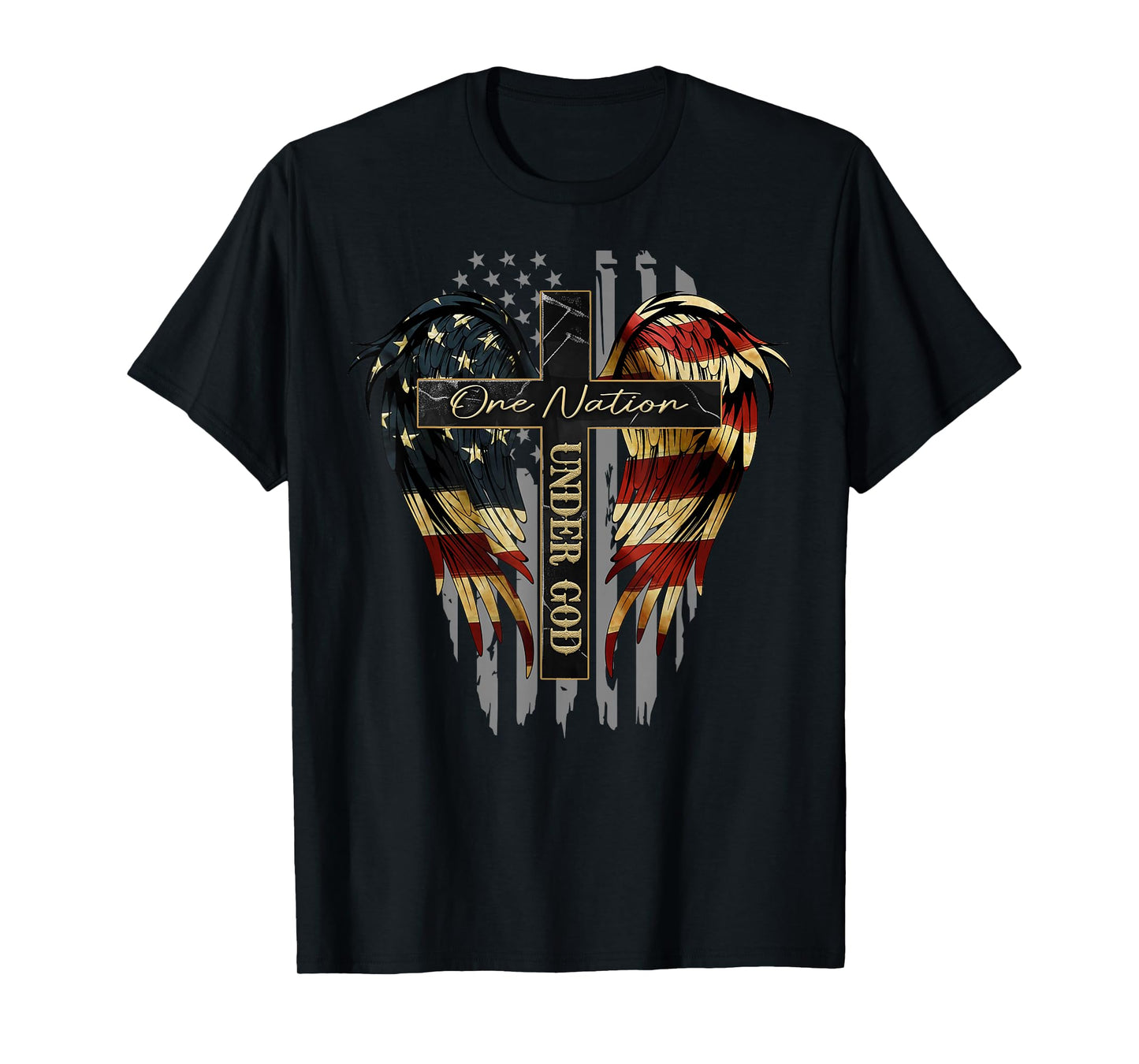 One Nation Under God Cross Wings – Patriotic Christian Gift T-Shirt
