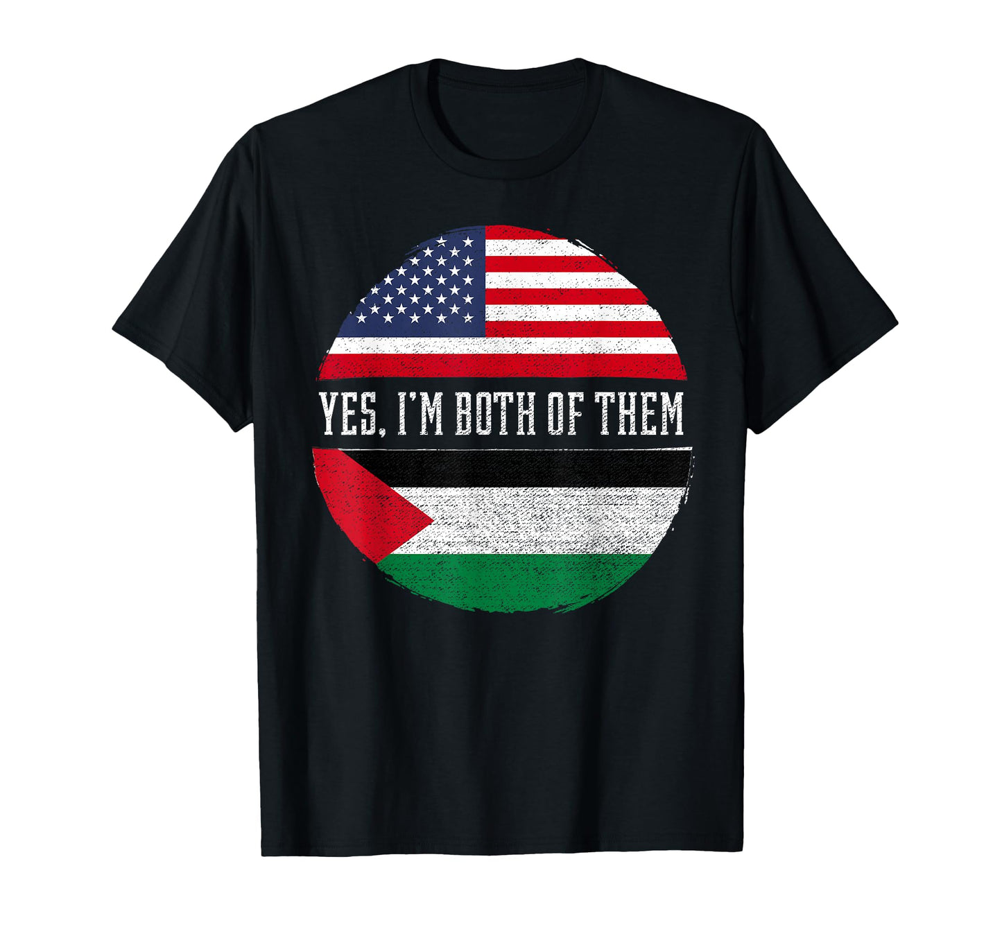 Half American Half Palestinian USA Flag Palestine Heritage Women Kids Men T-Shirt