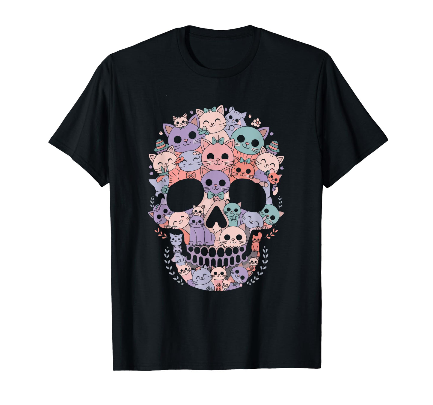 Skull Cat Halloween Cat Skeleton Cat T-Shirt for Men Women