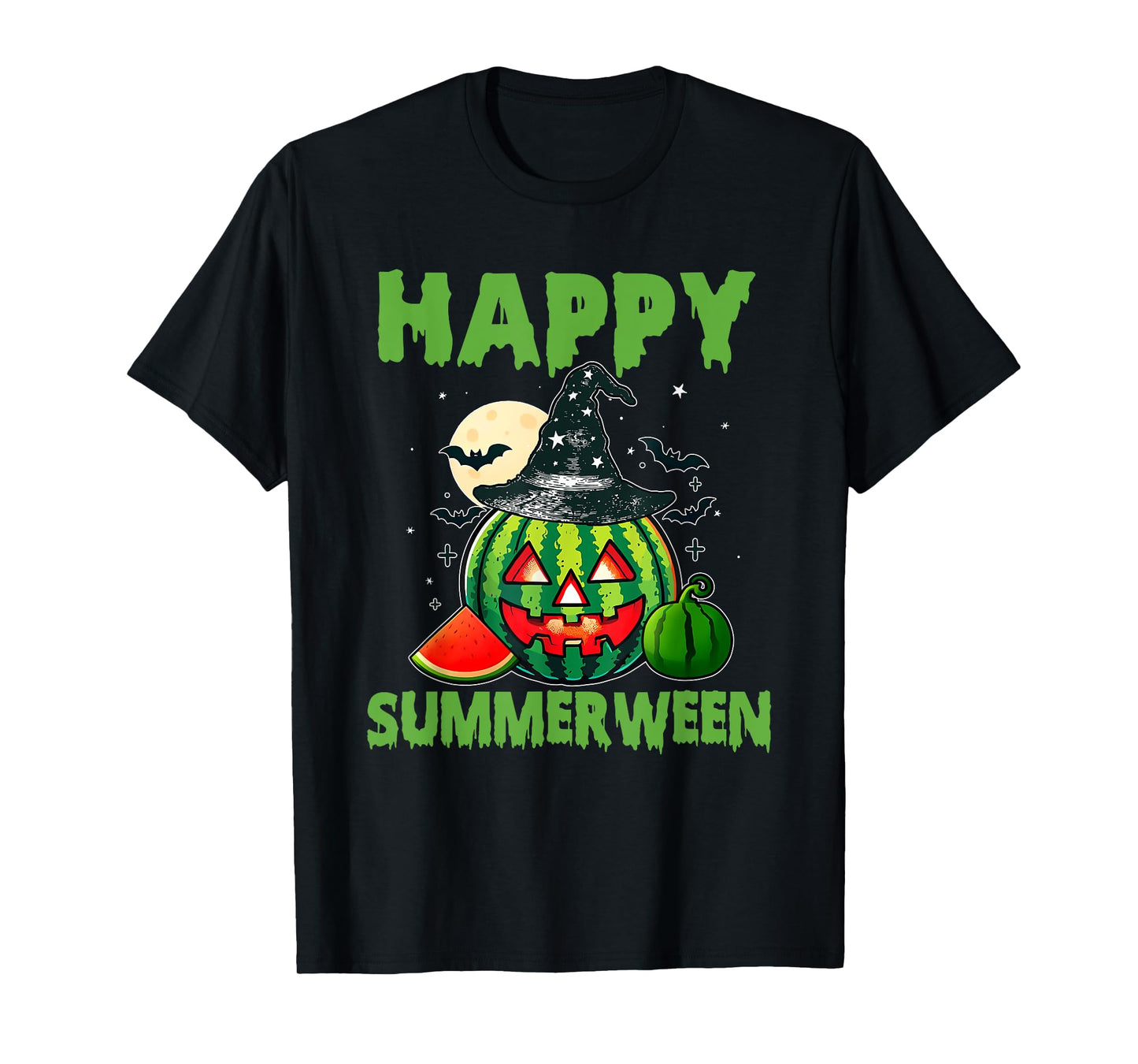 Watermelon-o'-lantern Happy Summerween Summer Watermelon T-Shirt