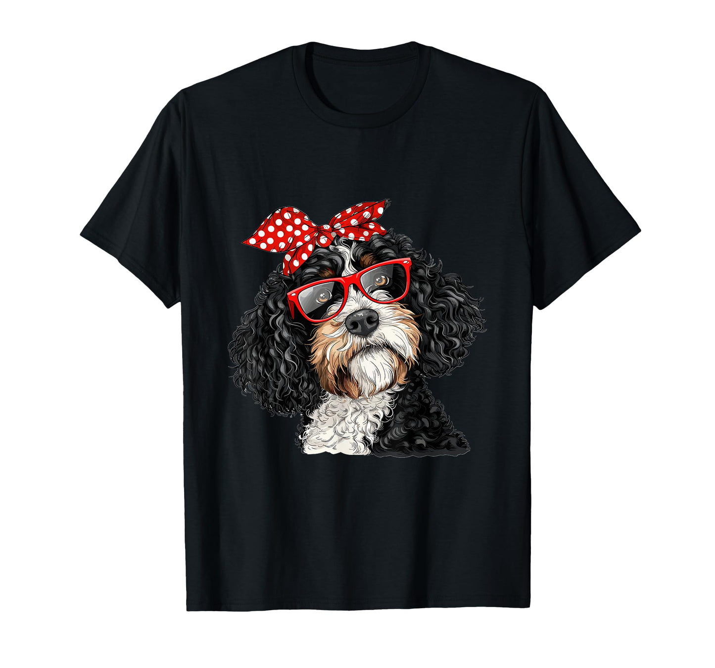 Bernedoodle Dog Mom Bandana Mothers Day Graphic T-Shirt