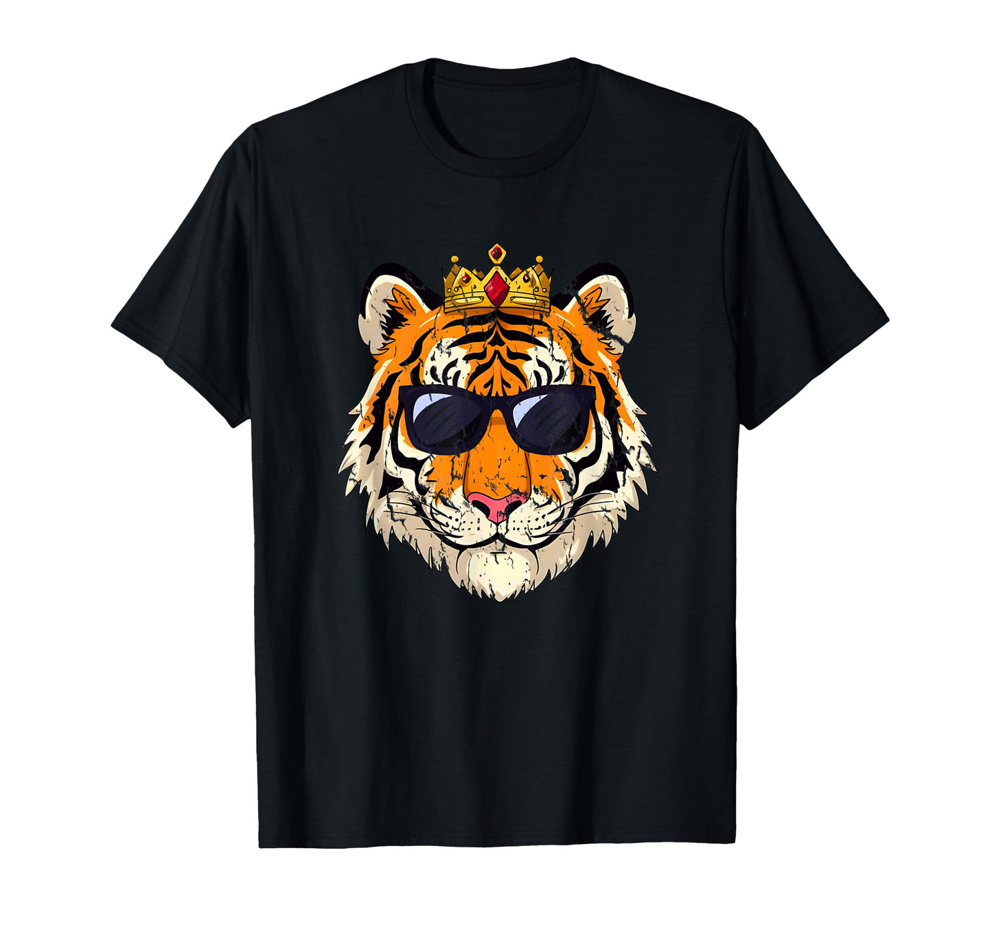 Tiger King Crown Sunglasses Pajama Birthday Zoo Costume Kids T-Shirt