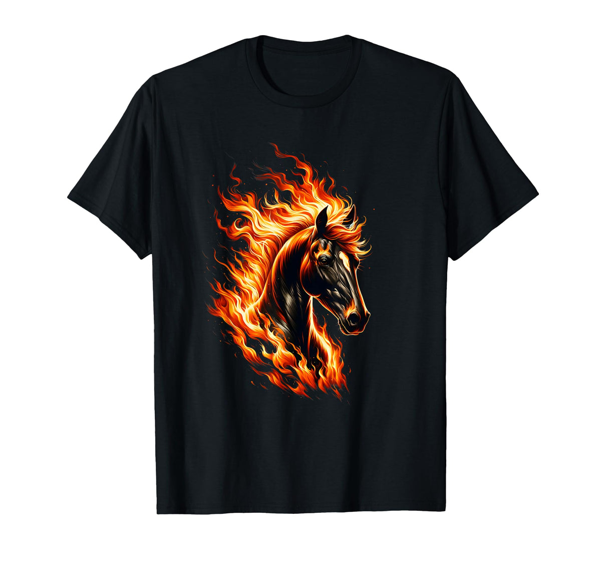 Funny burning horse outfit for horses flames lovers T-Shirt