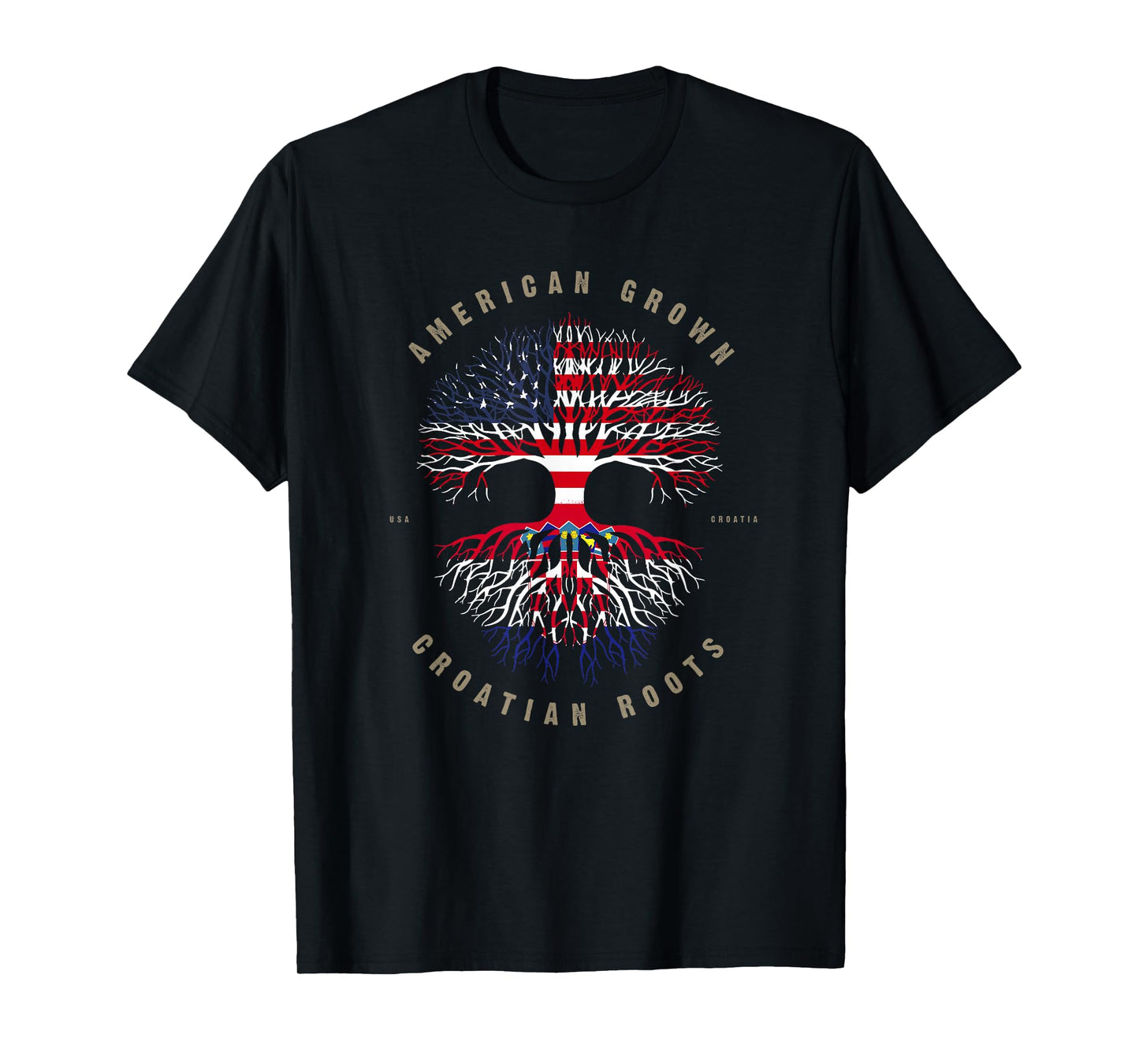 American Grown Croatian Roots Croatia Flag T-Shirt T-Shirt