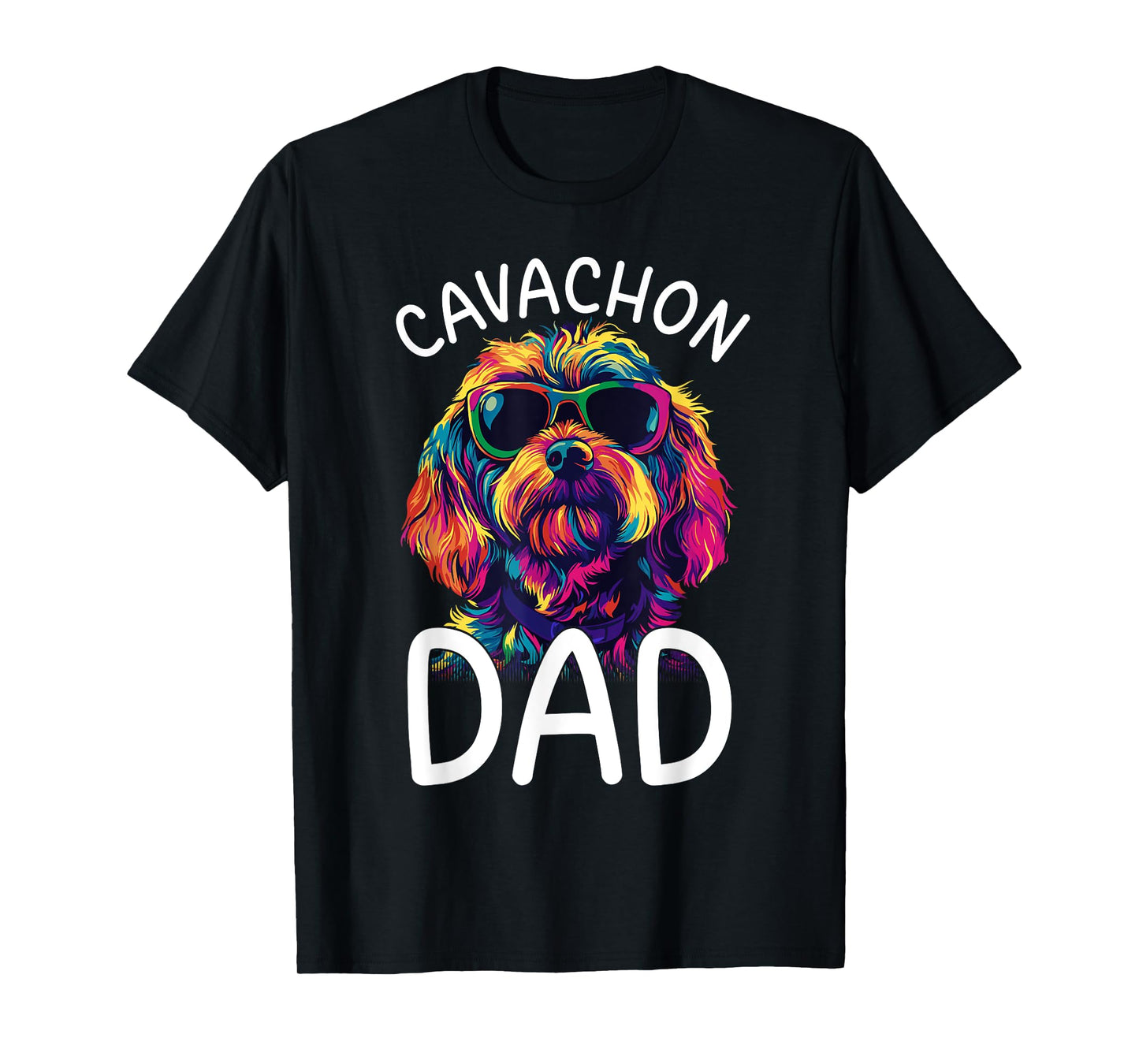Cavachon Lovers Colorful Pop Art Mens Cavachon Dad T-Shirt