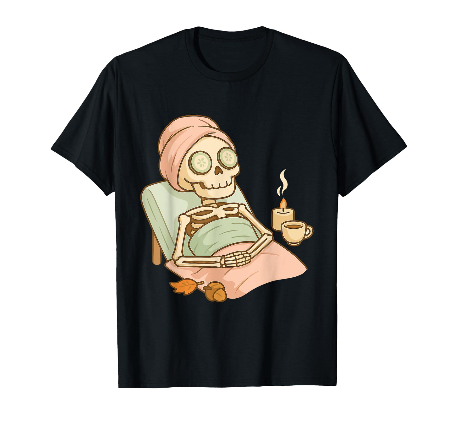 Halloween Spa Skeleton – Funny Self Care Wellness Design T-Shirt